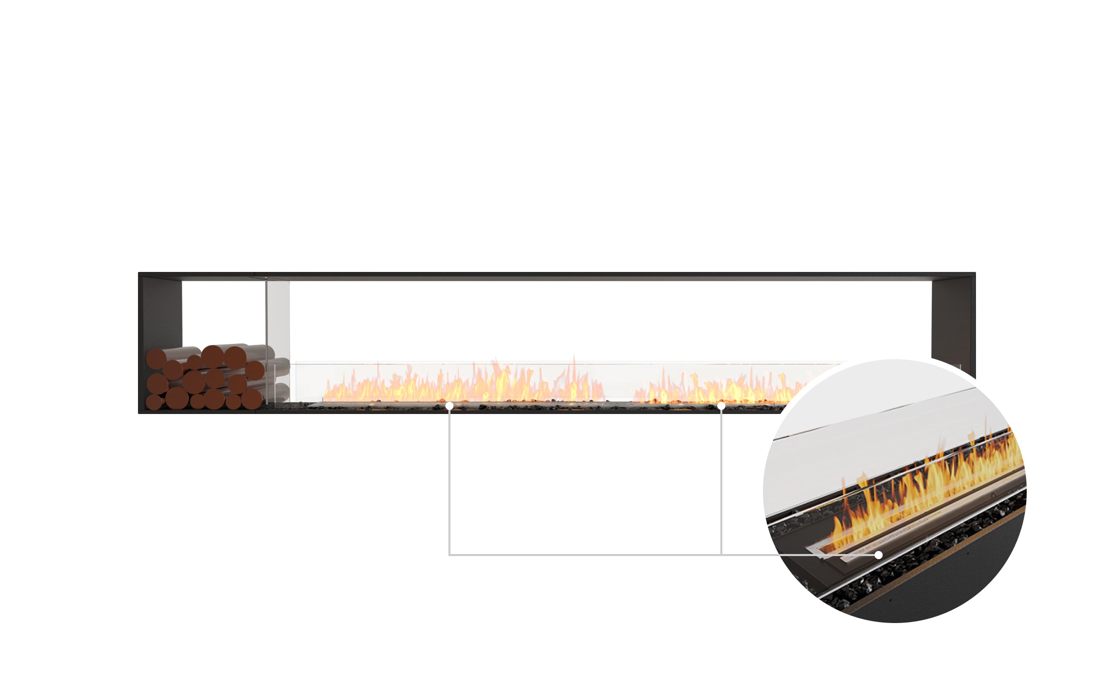 EcoSmart Fire Flex 122DB.BX1 Double Sided Fireplace Insert