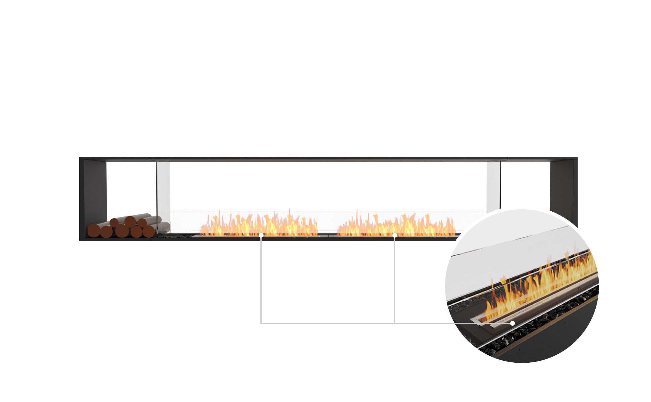 EcoSmart Fire Flex 122DB.BX2 Double Sided Fireplace Insert