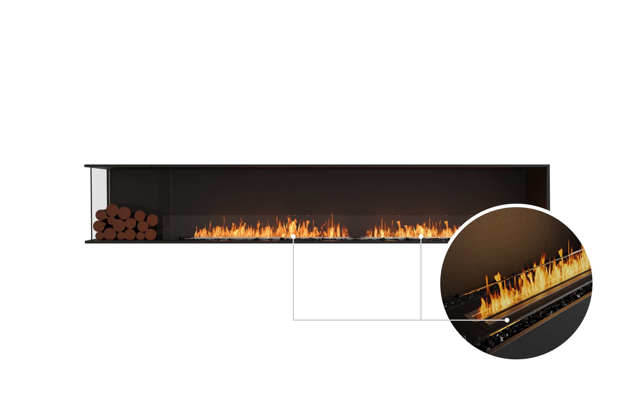 EcoSmart Fire Flex 122LC.BXL Left Corner Fireplace Insert