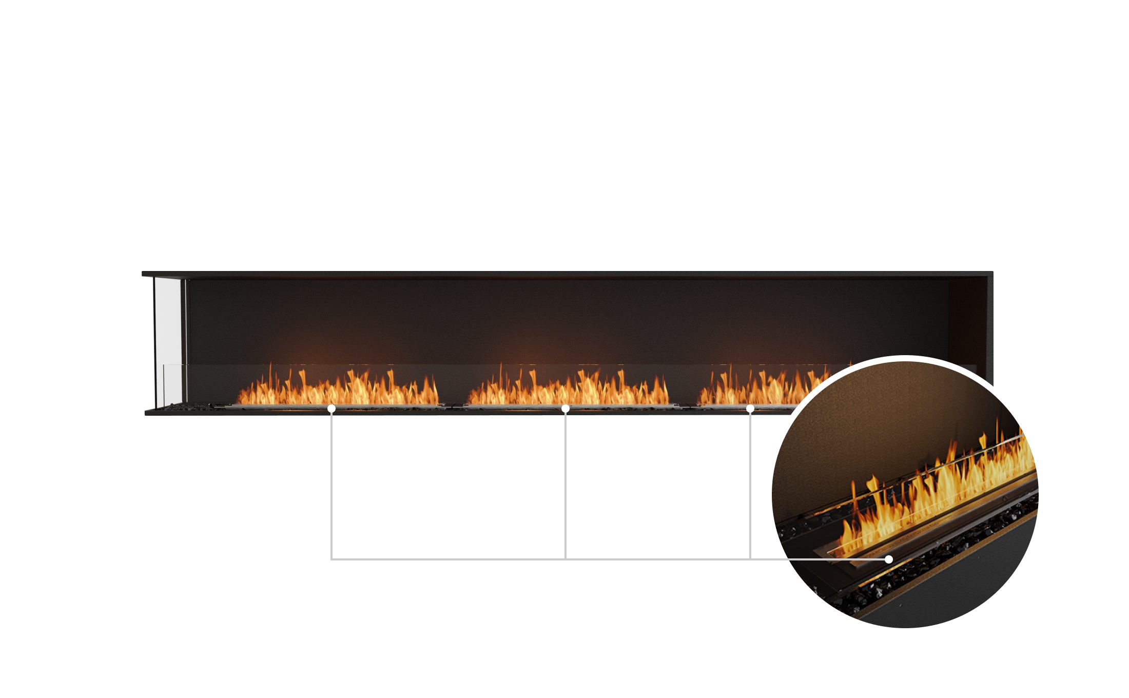 EcoSmart Fire Flex 122LC Left Corner Fireplace Insert