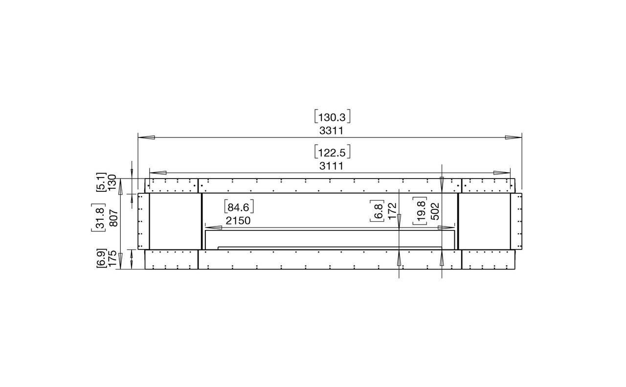 Flex 122PN.BX2 Peninsula Fireplace Insert