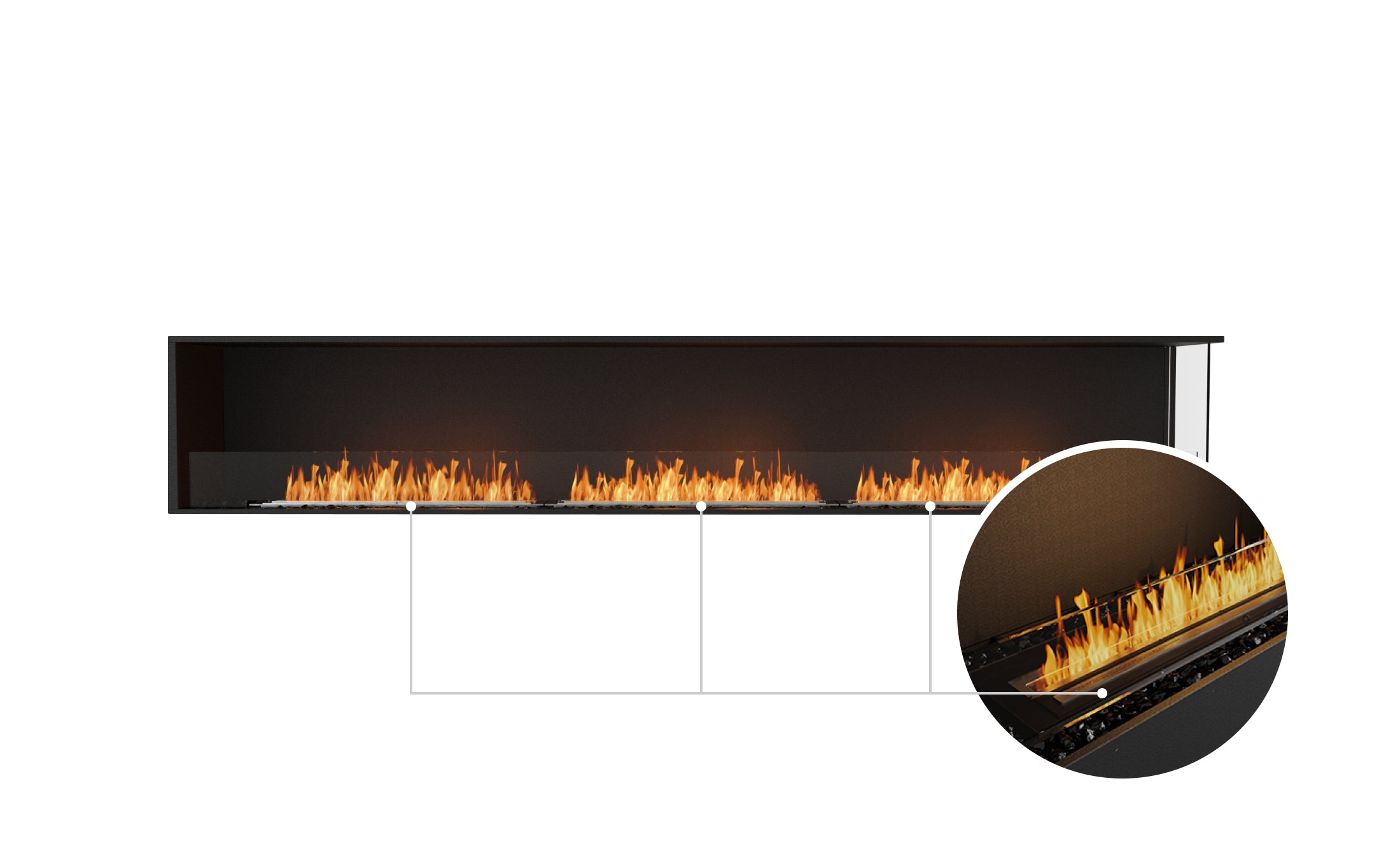 EcoSmart Fire Flex 122RC Right Corner Fireplace Insert