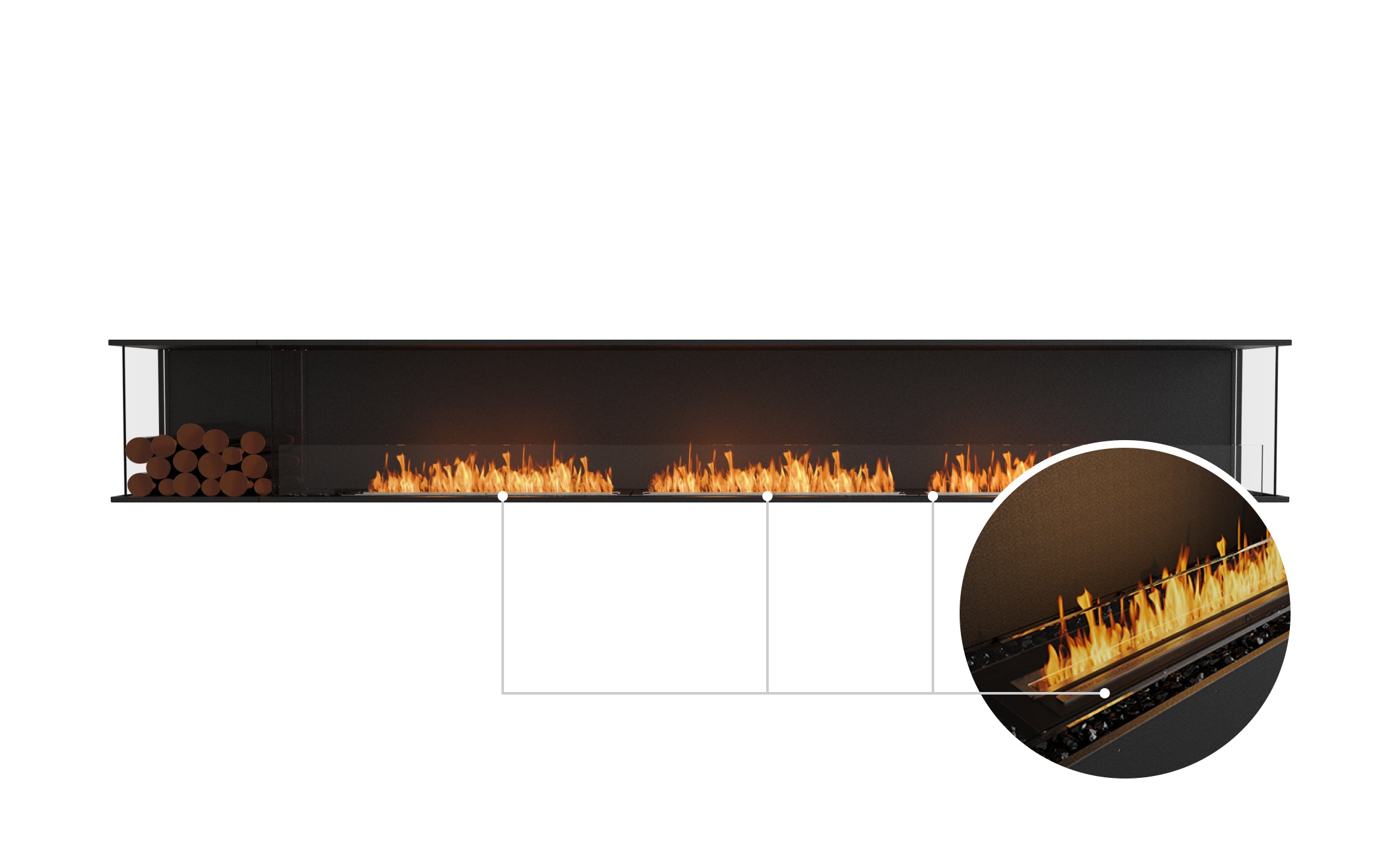 EcoSmart Fire Flex 140BY.BXL Bay Fireplace Insert