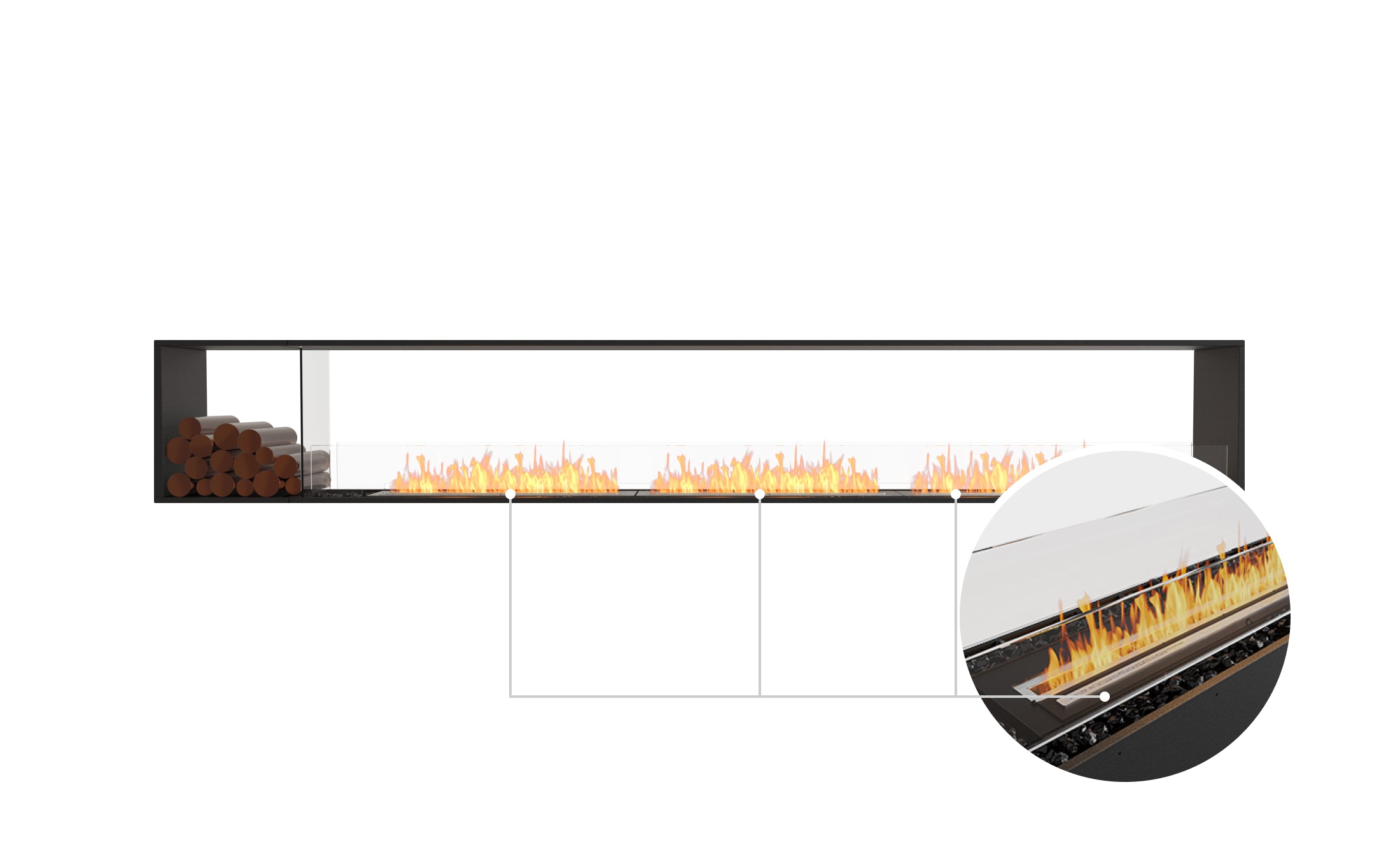 EcoSmart Fire Flex 140DB.BX1 Double Sided Fireplace Insert