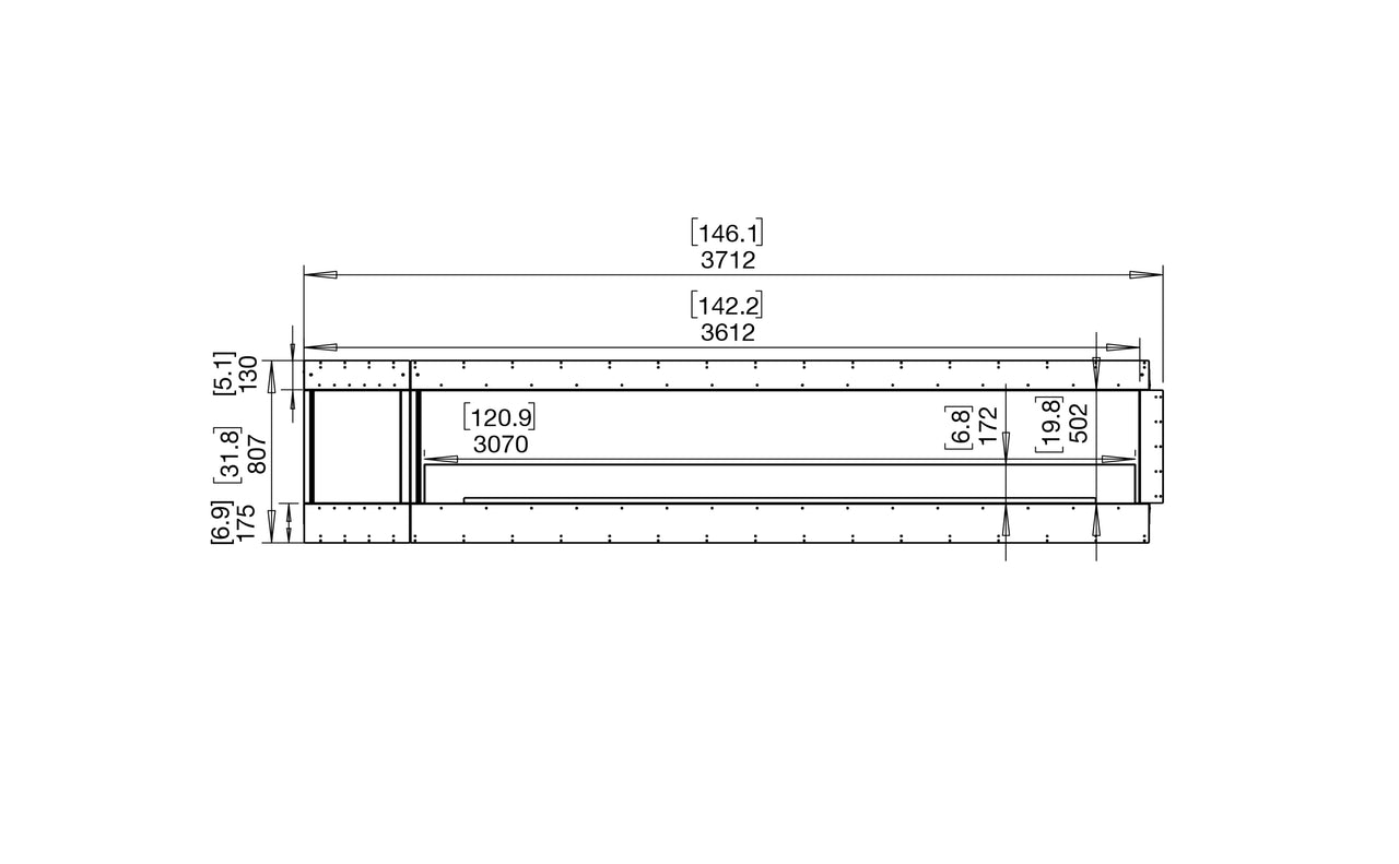 Flex 140LC.BXL Left Corner Fireplace Insert