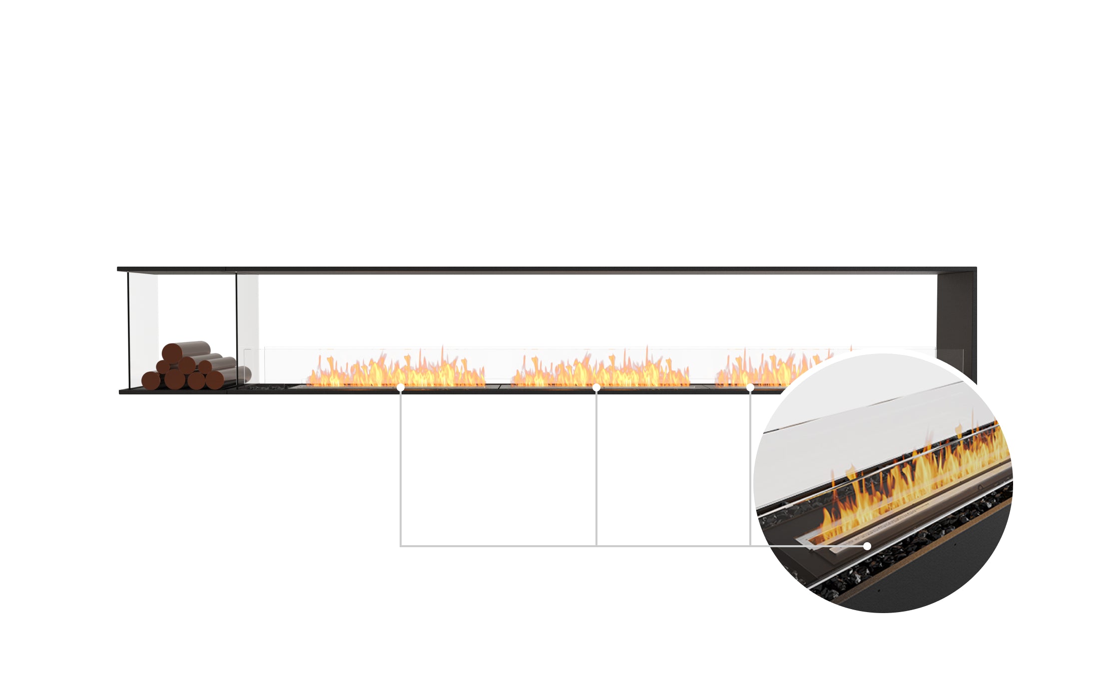 EcoSmart Fire Flex 140PN.BXL Peninsula Fireplace Insert