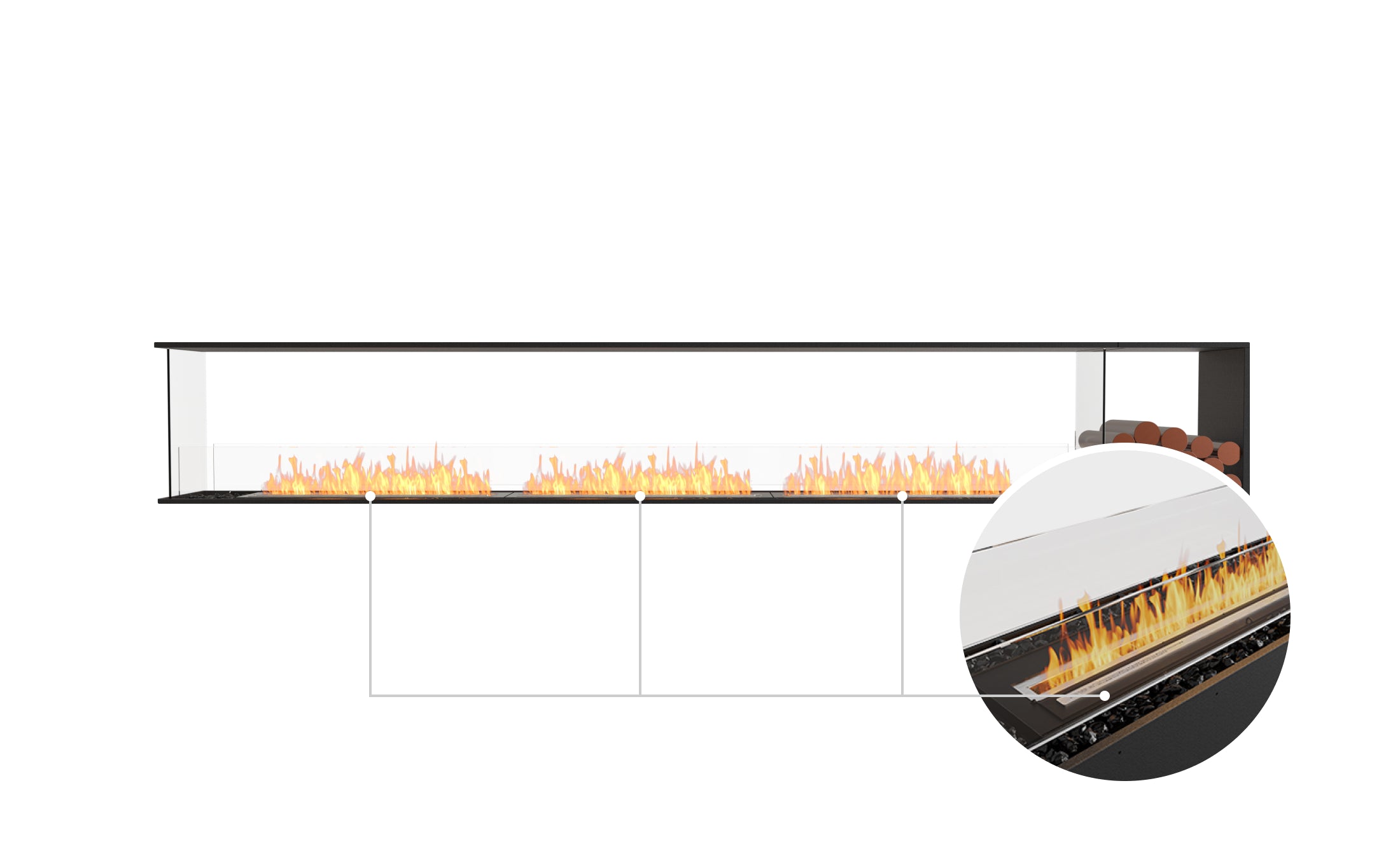 EcoSmart Fire Flex 140PN.BXR Peninsula Fireplace Insert