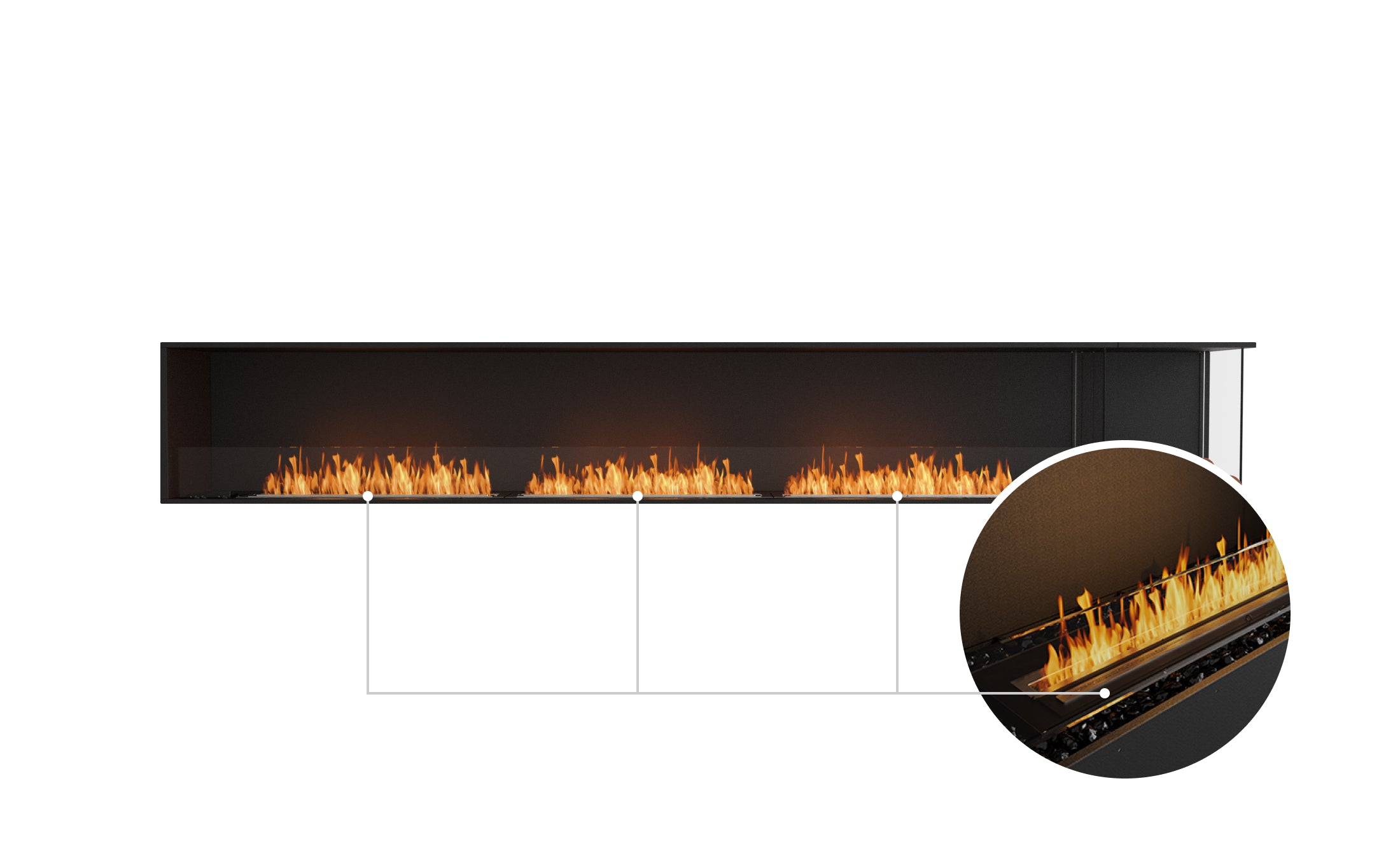 EcoSmart Fire Flex 140RC.BXR Right Corner Fireplace Insert