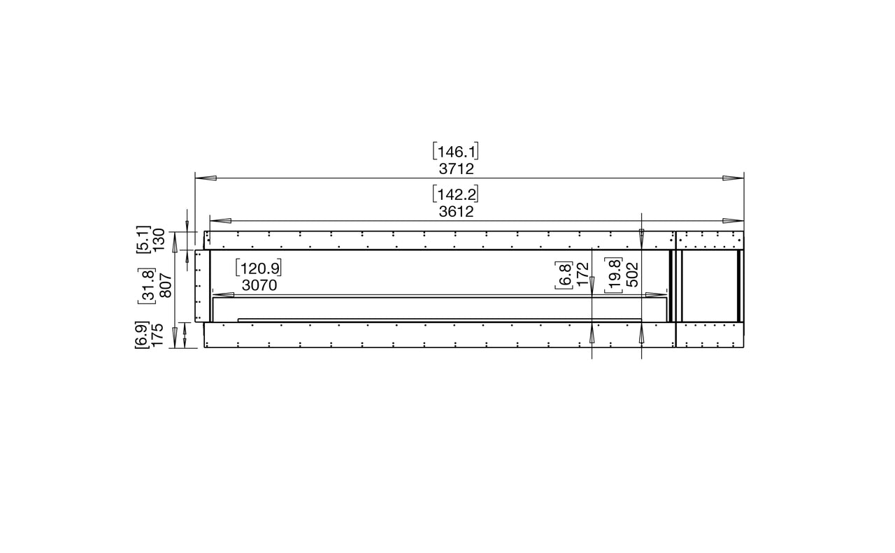 Flex 140RC.BXR Right Corner Fireplace Insert