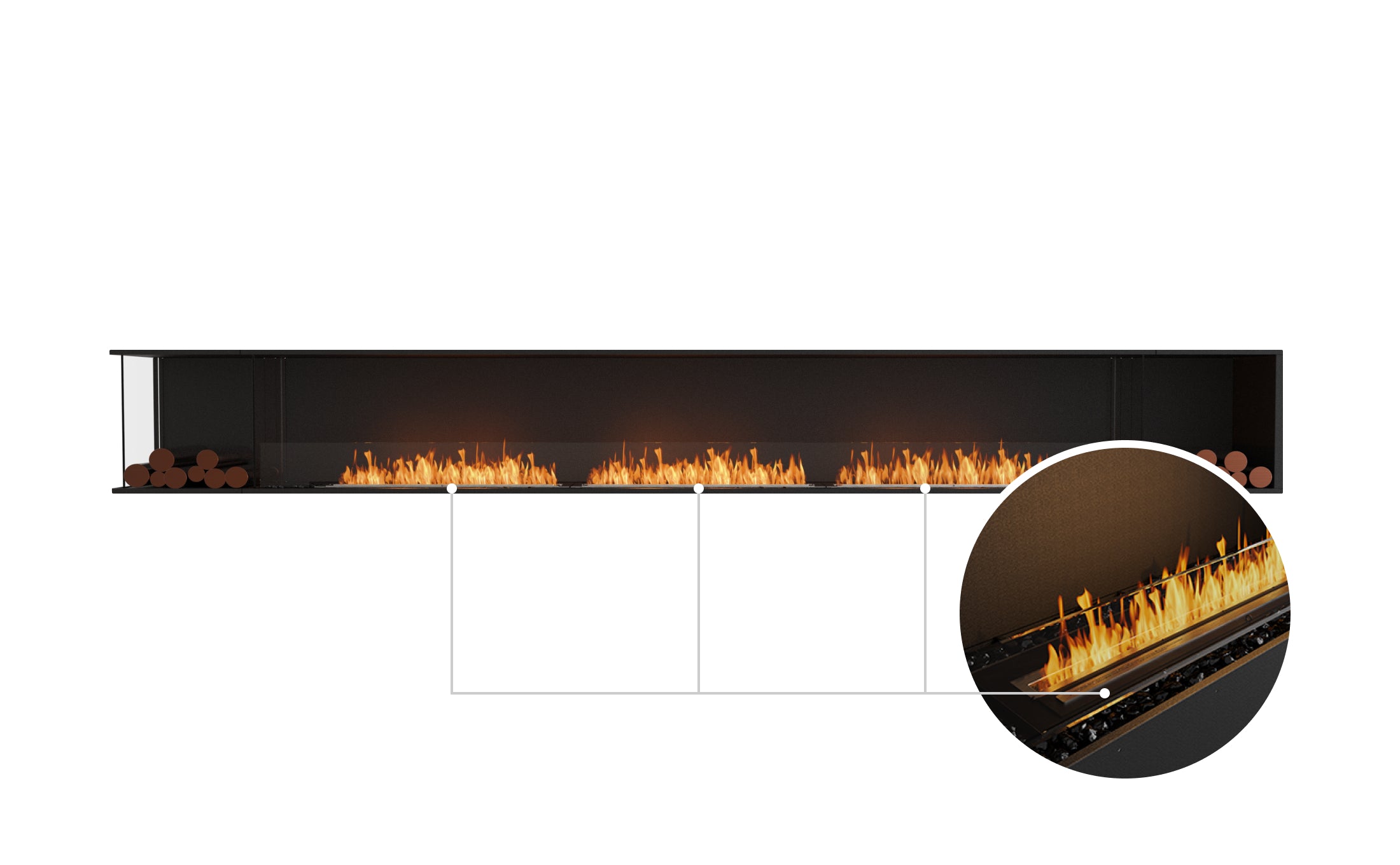 EcoSmart Fire Flex 158LC.BX2 Left Corner Fireplace Insert