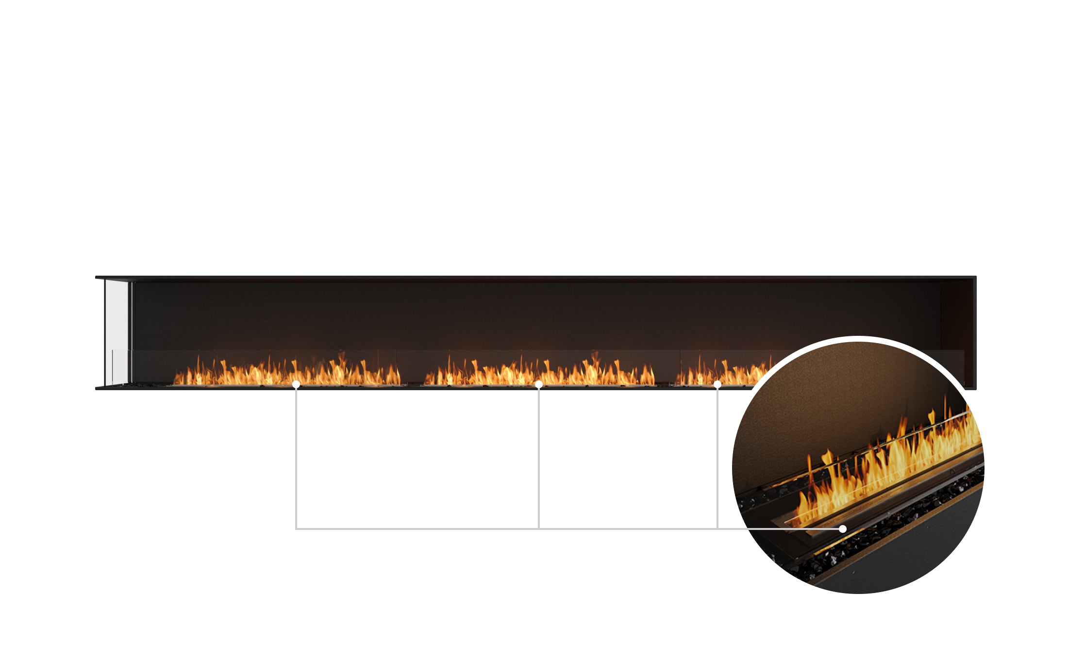 EcoSmart Fire Flex 158LC Left Corner Fireplace Insert