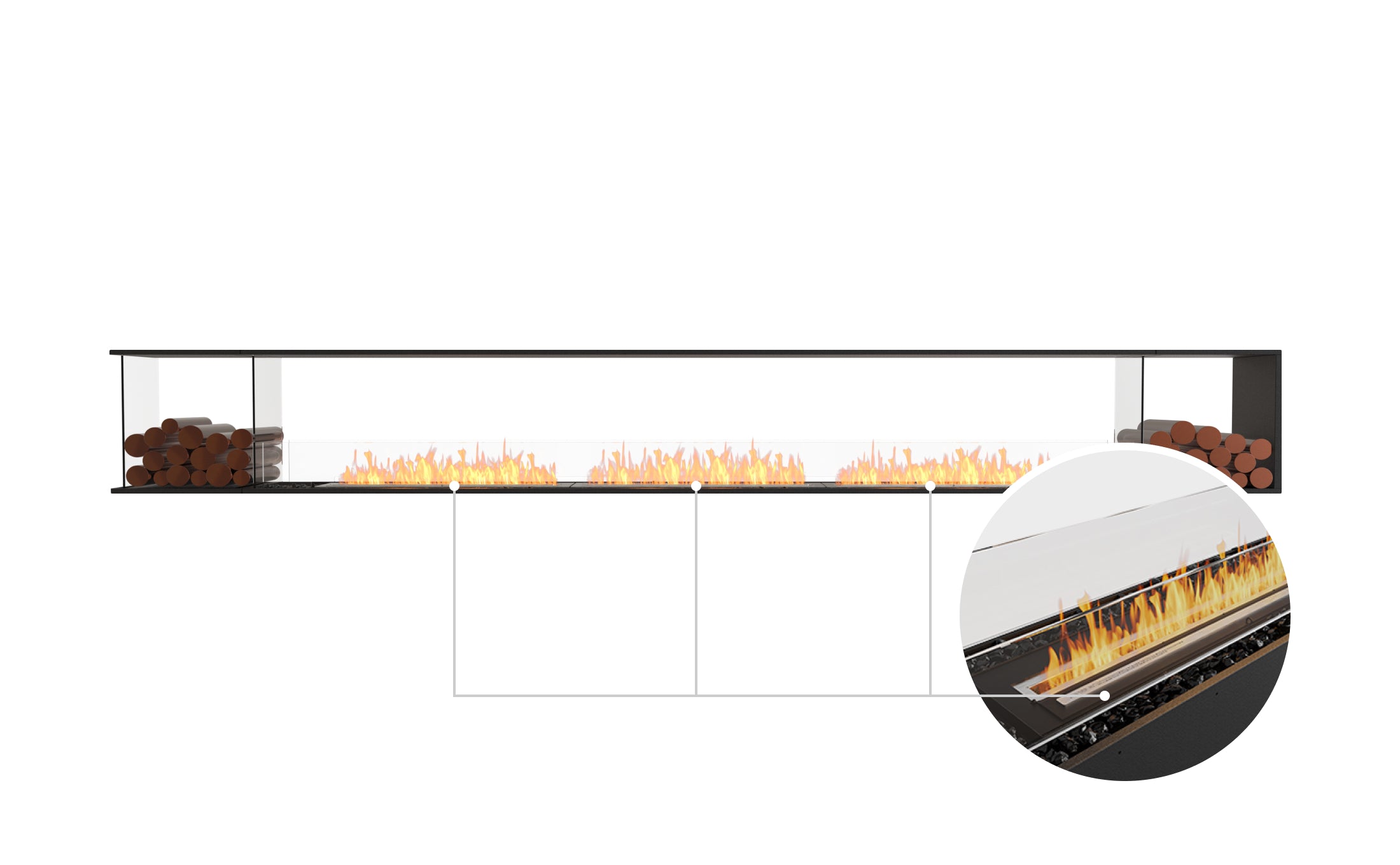 EcoSmart Fire Flex 158PN.BX2 Peninsula Fireplace Insert