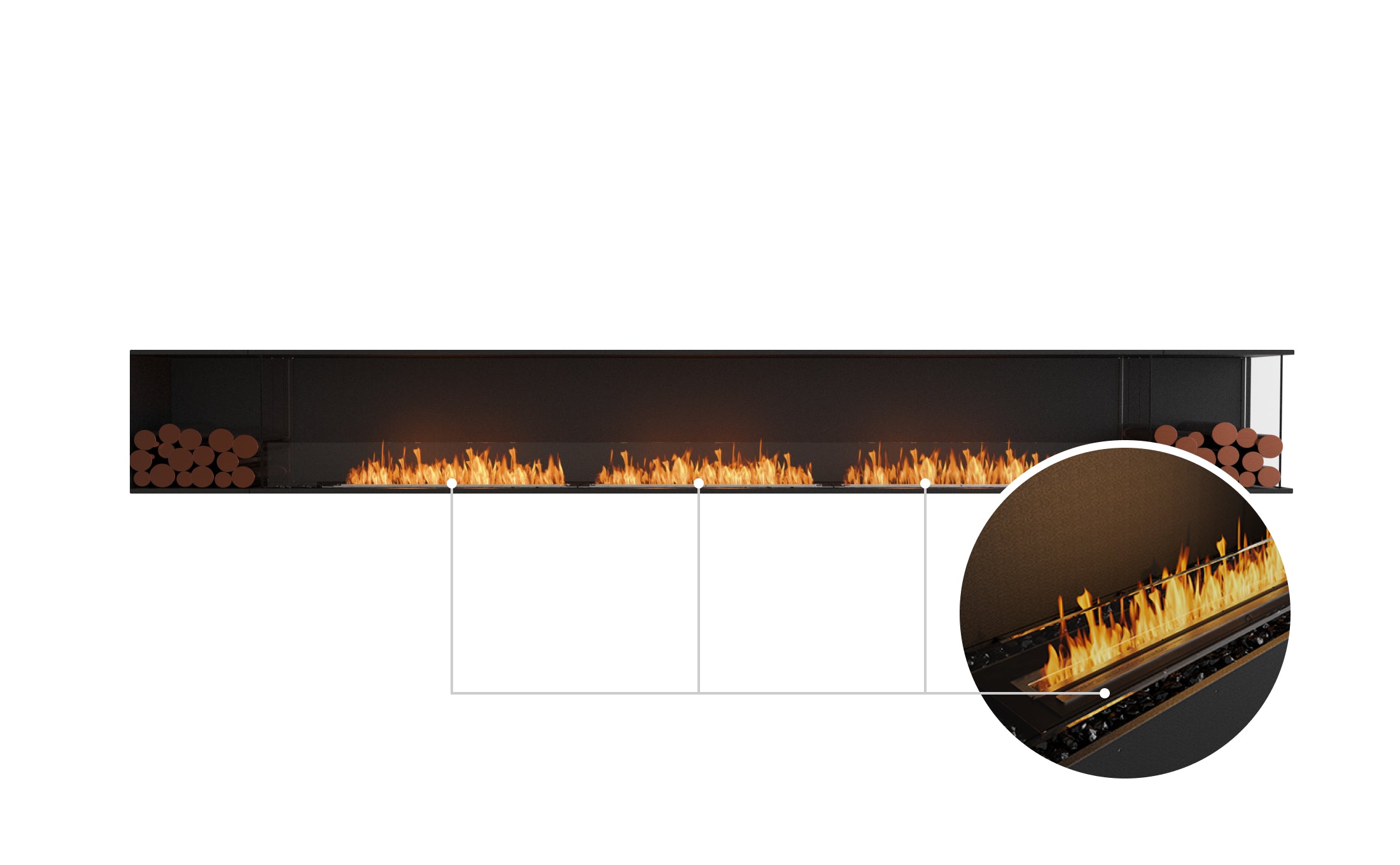 EcoSmart Fire Flex 158RC.BX2 Right Corner Fireplace Insert