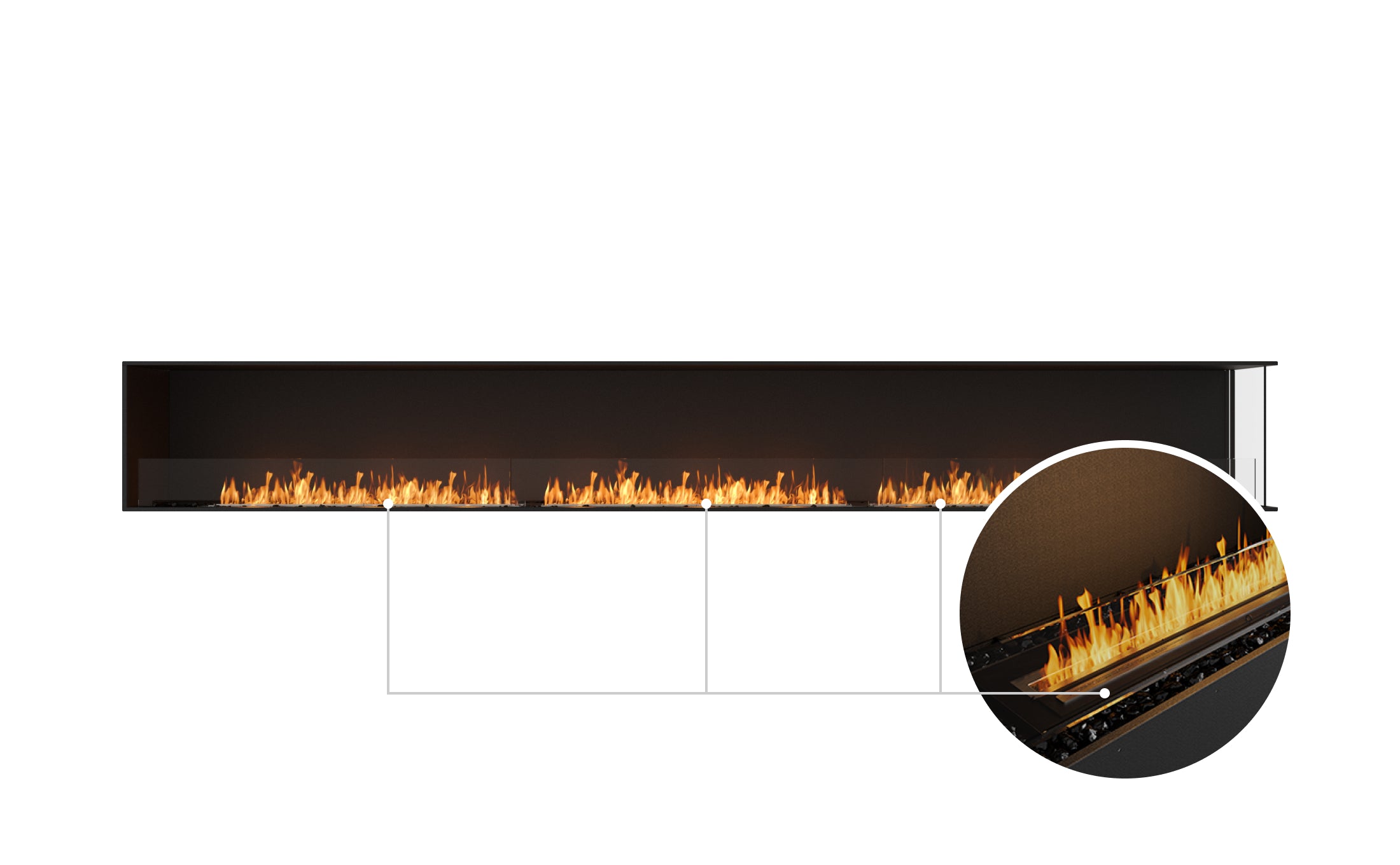 EcoSmart Fire Flex 158RC Right Corner Fireplace Insert