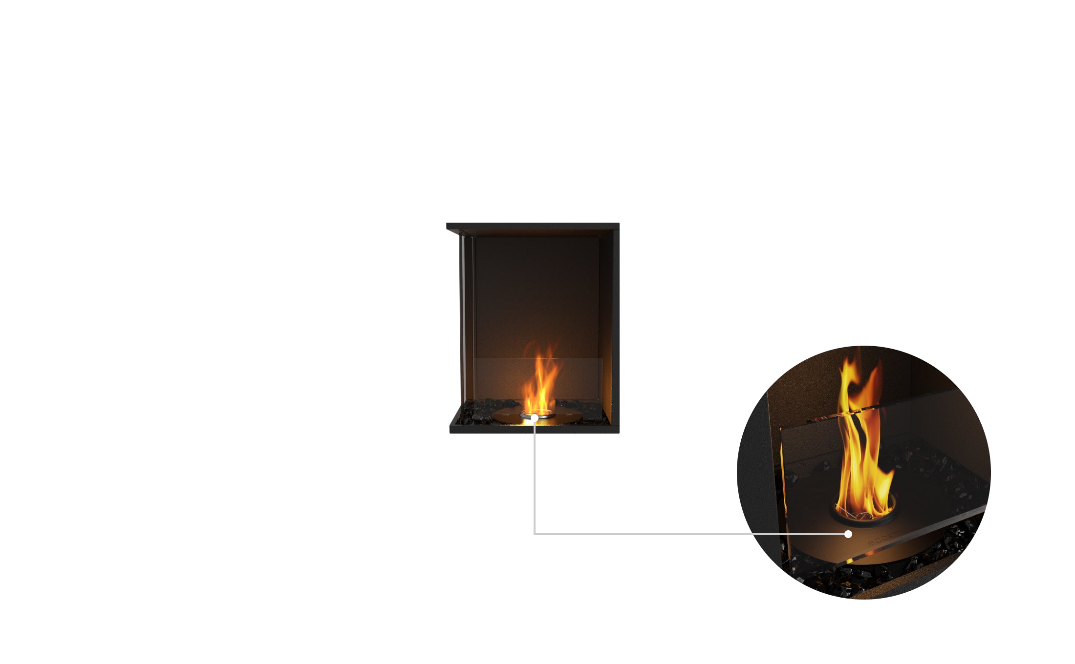 EcoSmart Fire Flex 18LC Left Corner Fireplace Insert