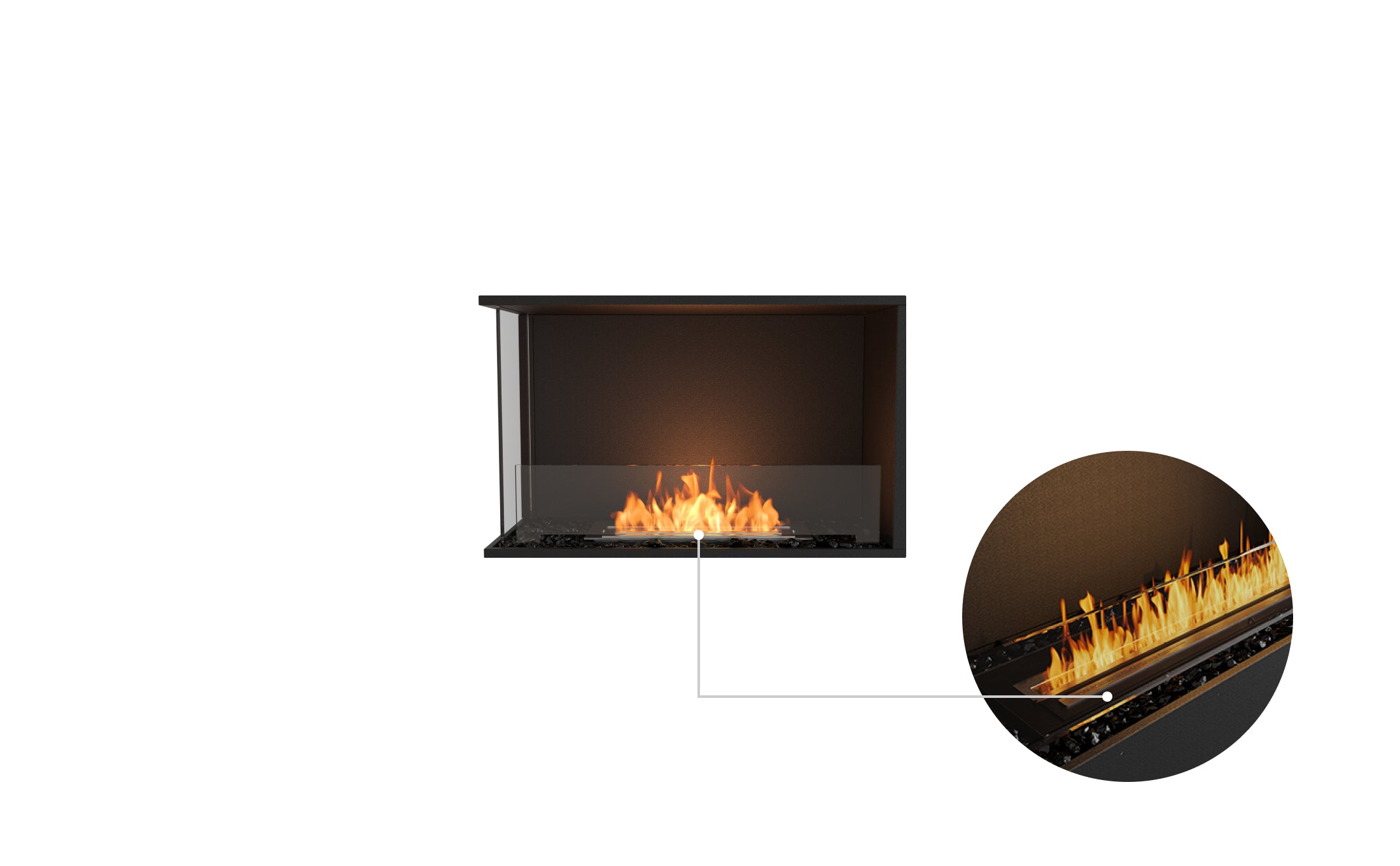 EcoSmart Fire Flex 32LC Left Corner Fireplace Insert