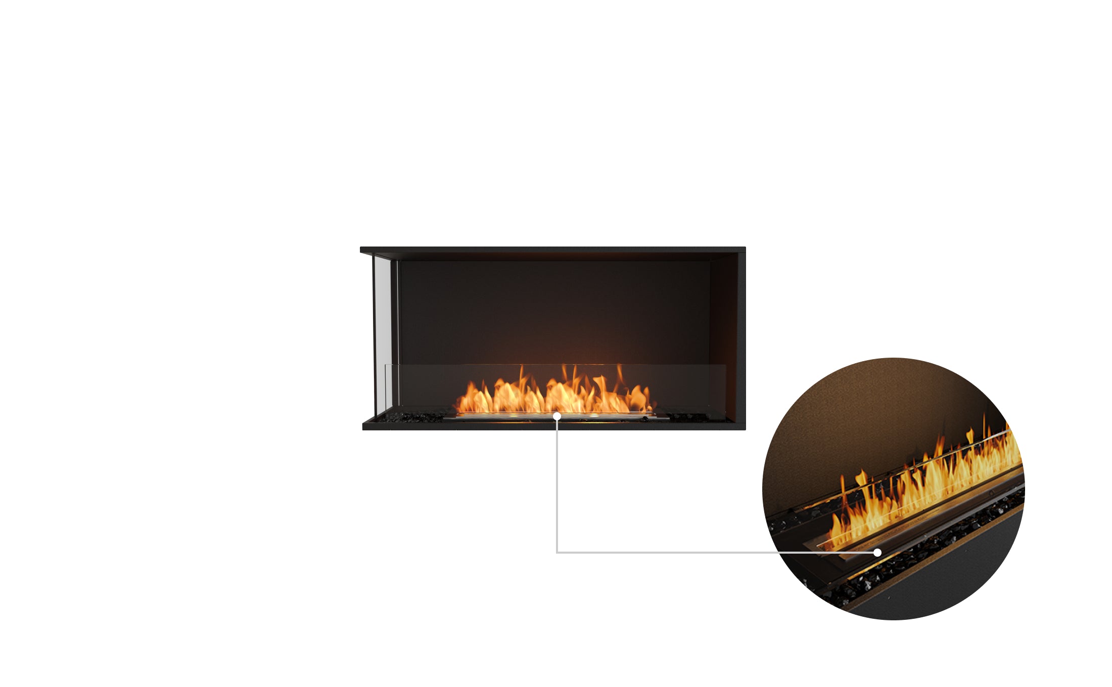 EcoSmart Fire Flex 42LC Left Corner Fireplace Insert