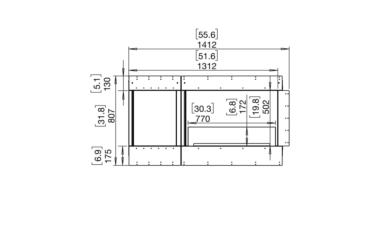Flex 50LC.BXL Left Corner Fireplace Insert
