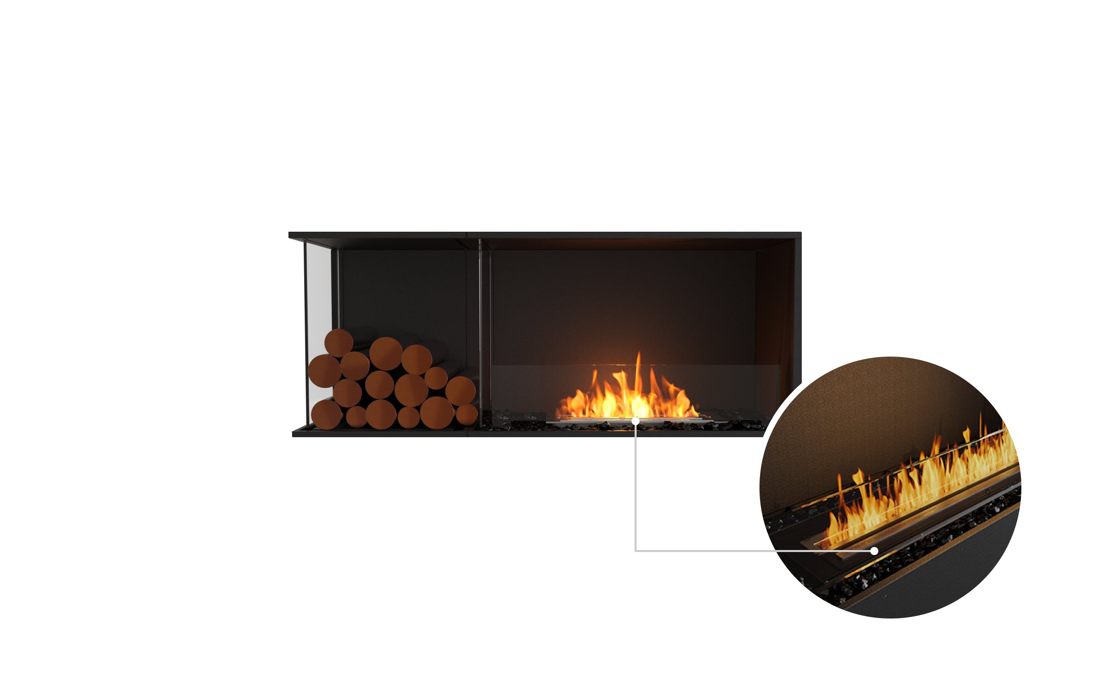 EcoSmart Fire Flex 50LC.BXL Left Corner Fireplace Insert