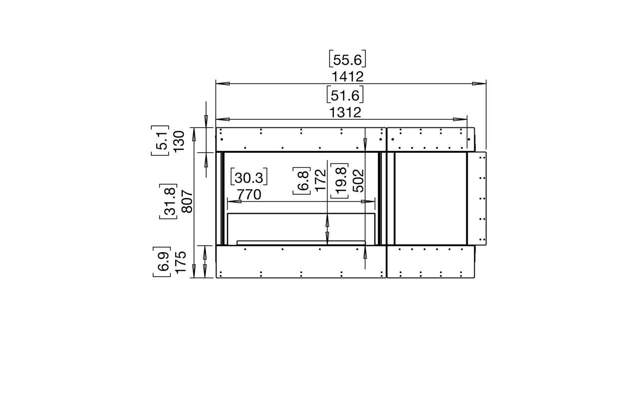 Flex 50LC.BXR Left Corner Fireplace Insert