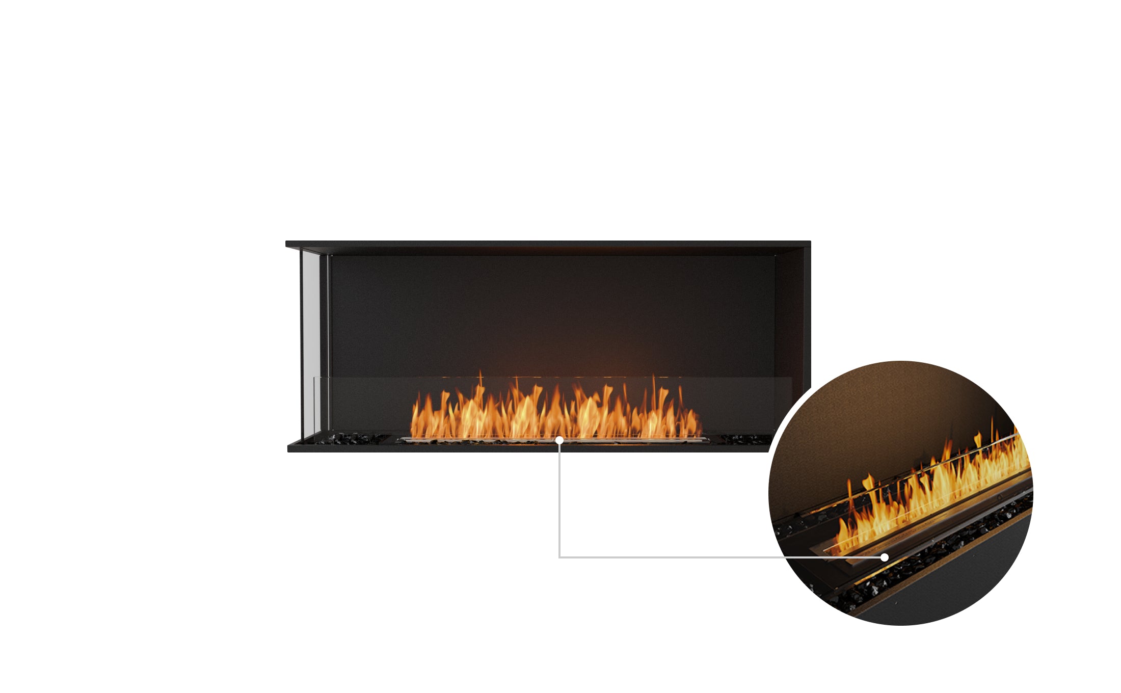 EcoSmart Fire Flex 50LC Left Corner Fireplace Insert