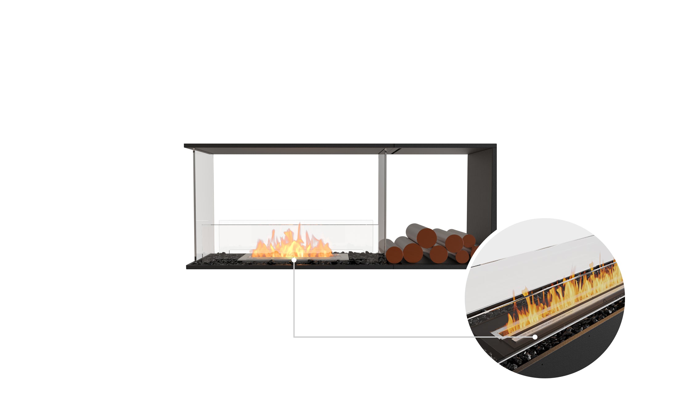 EcoSmart Fire Flex 50PN.BXR Peninsula Fireplace Insert