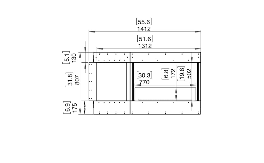 EcoSmart Fire Flex 50RC.BXL Right Corner Fireplace Insert