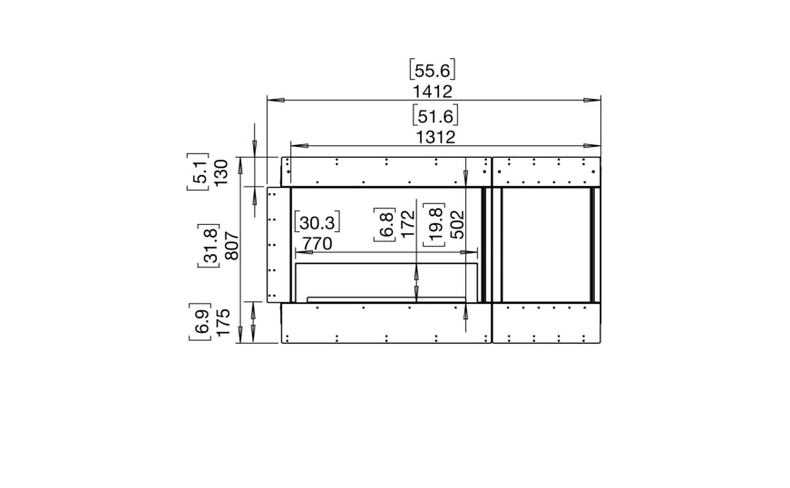EcoSmart Fire Flex 50RC.BXR Right Corner Fireplace Insert