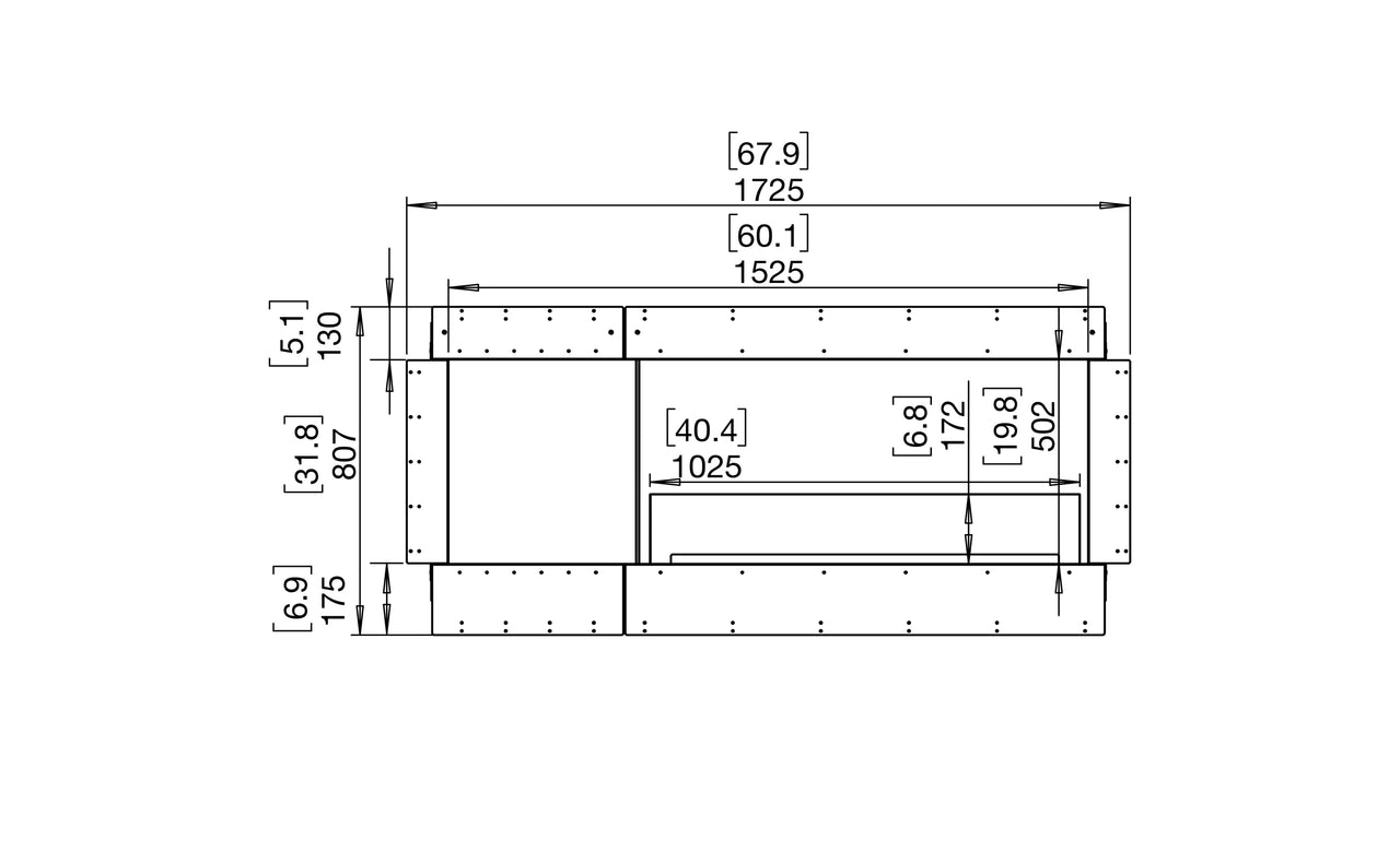 Flex 60DB.BX1 Double Sided Fireplace Insert