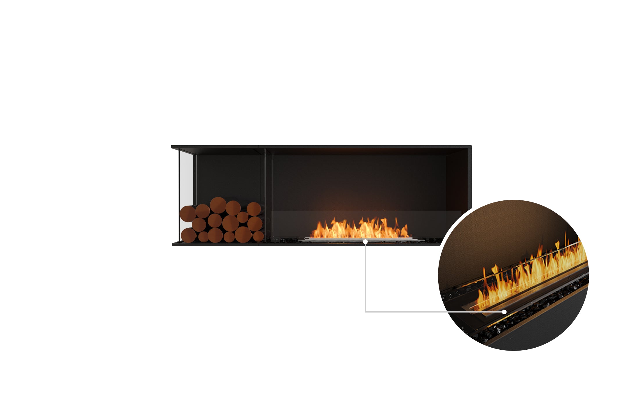 EcoSmart Fire Flex 60LC.BXL Left Corner Fireplace Insert