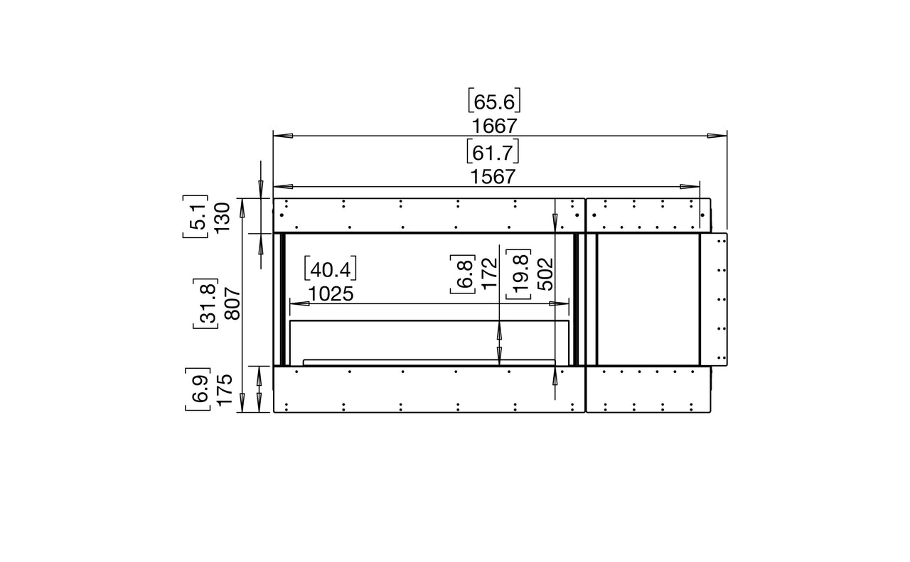 Flex 60LC.BXR Left Corner Fireplace Insert