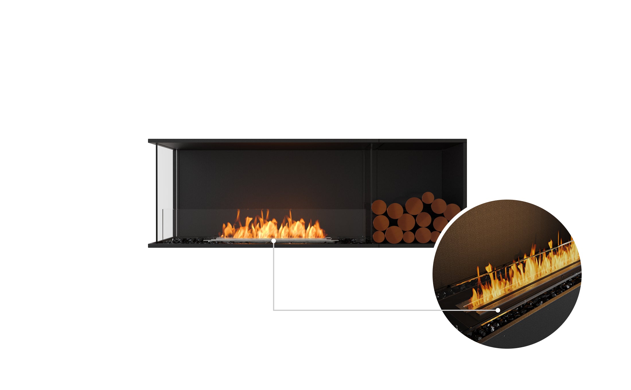 EcoSmart Fire Flex 60LC.BXR Left Corner Fireplace Insert