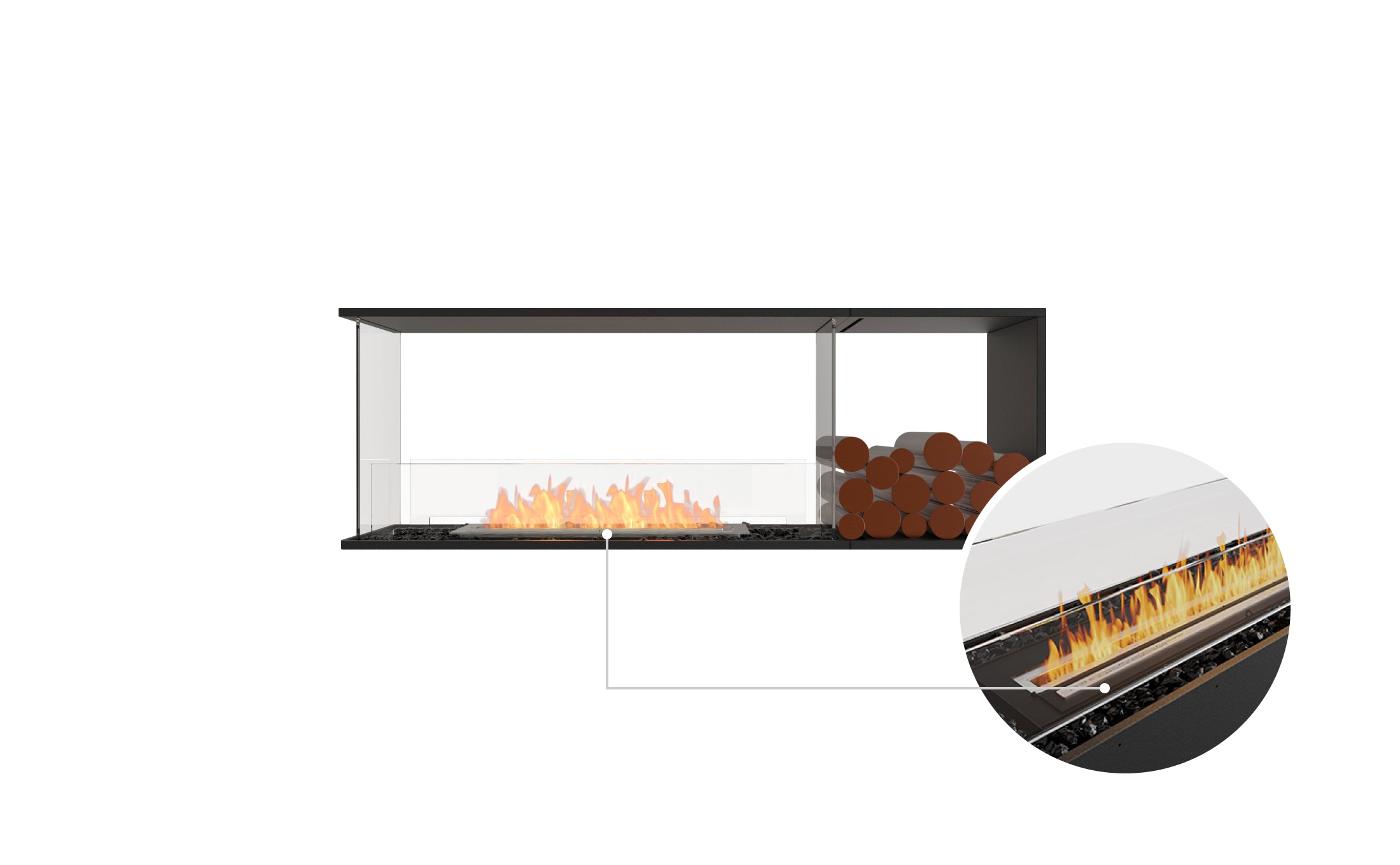 EcoSmart Fire Flex 60PN.BXR Peninsula Fireplace Insert