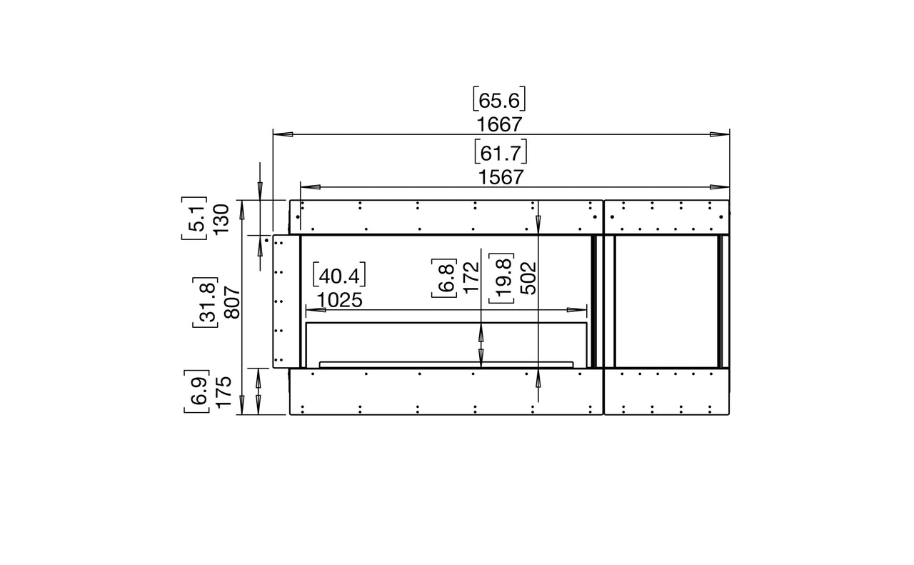 Flex 60RC.BXR Right Corner Fireplace Insert