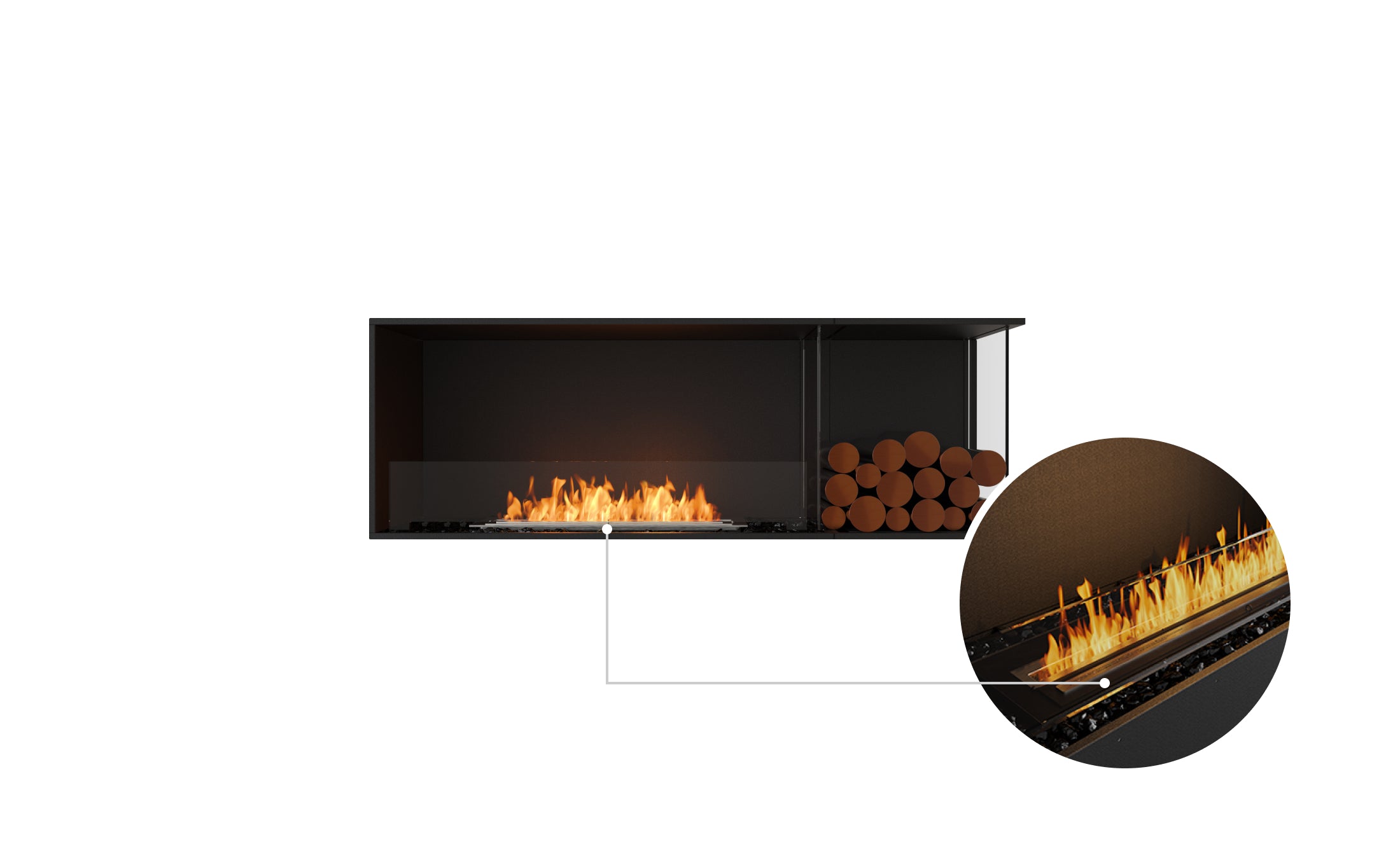 EcoSmart Fire Flex 60RC.BXR Right Corner Fireplace Insert