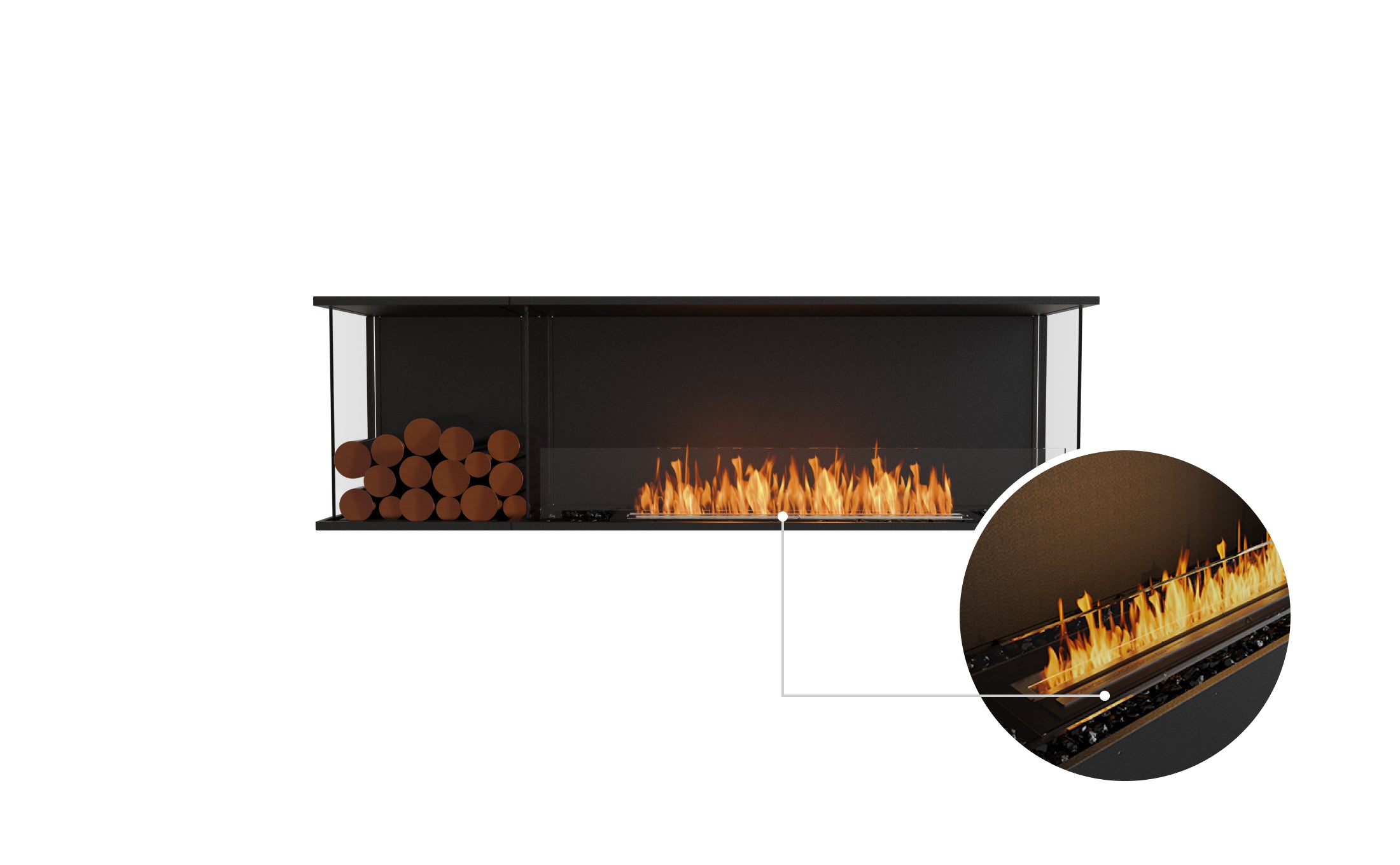 EcoSmart Fire Flex 68BY.BXL Bay Fireplace Insert