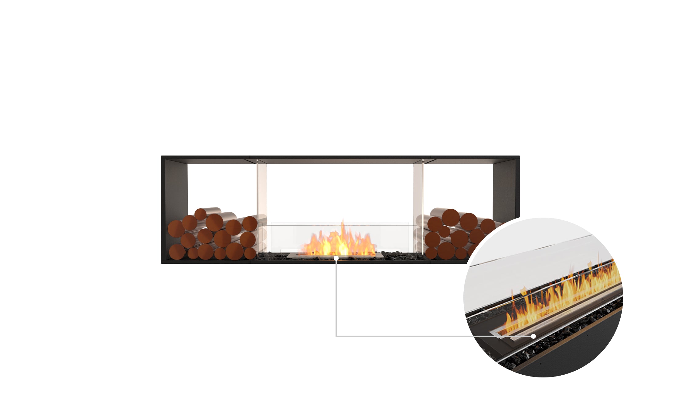 EcoSmart Fire Flex 68DB.BX2 Double Sided Fireplace Insert