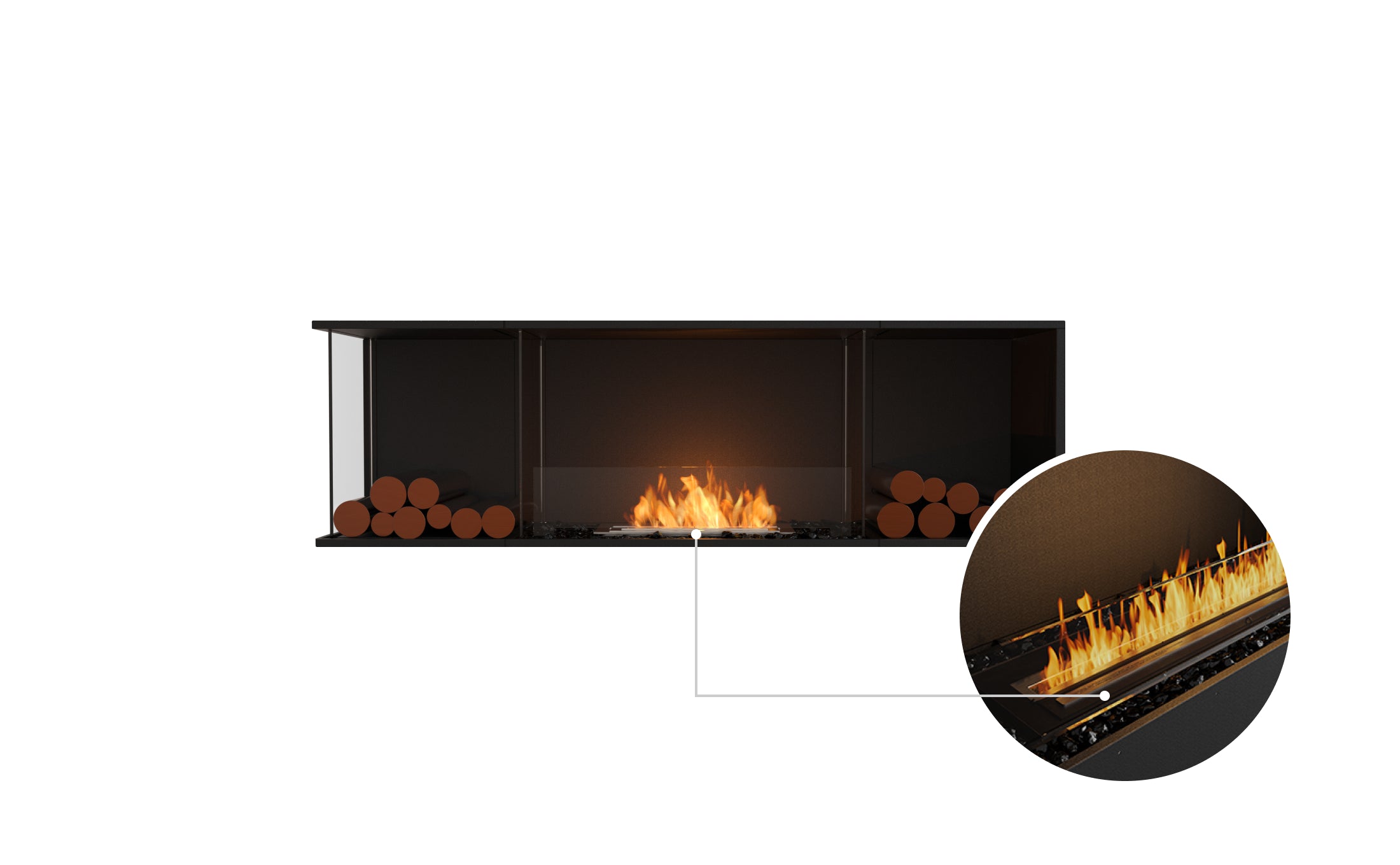 EcoSmart Fire Flex 68LC.BX2 Left Corner Fireplace Insert