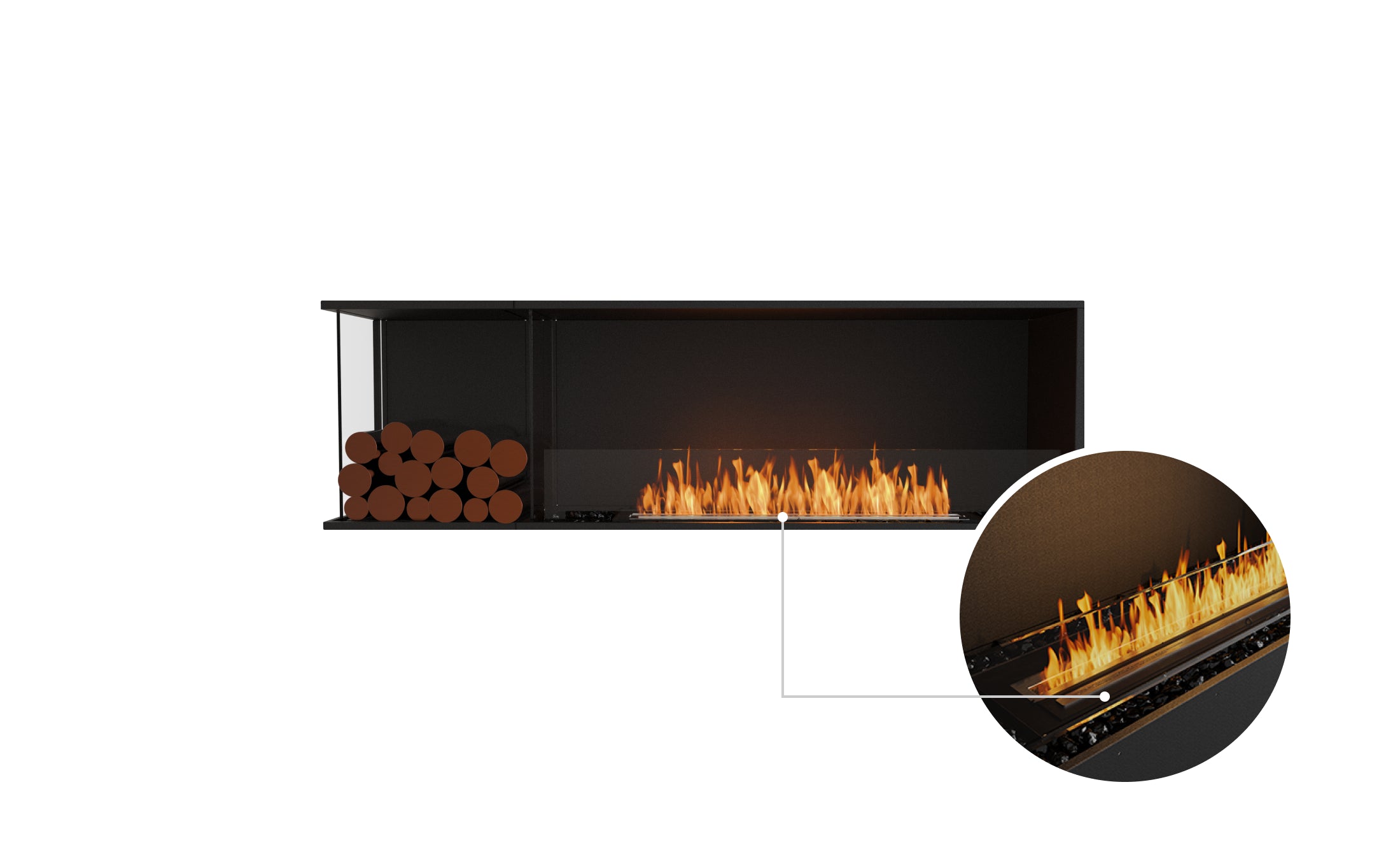 EcoSmart Fire Flex 68LC.BXL Left Corner Fireplace Insert