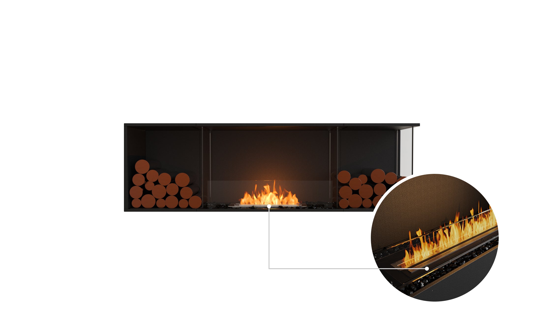 EcoSmart Fire Flex 68RC.BX2 Right Corner Fireplace Insert