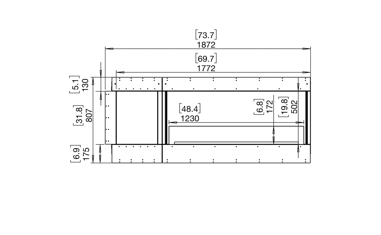 Flex 68RC.BXL Right Corner Fireplace Insert