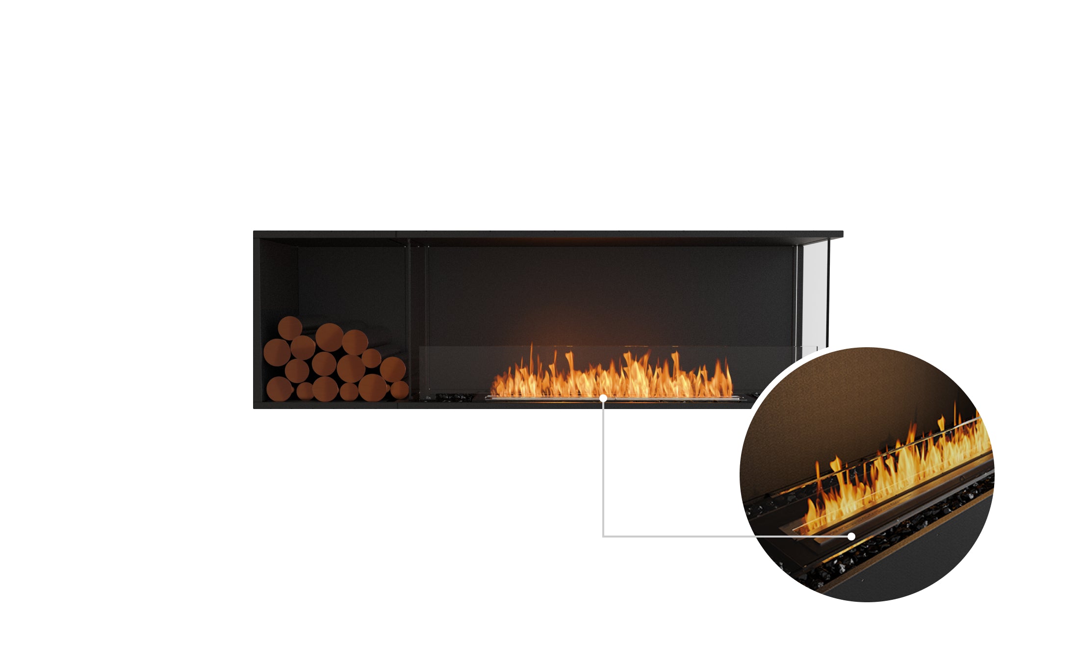 EcoSmart Fire Flex 68RC.BXL Right Corner Fireplace Insert