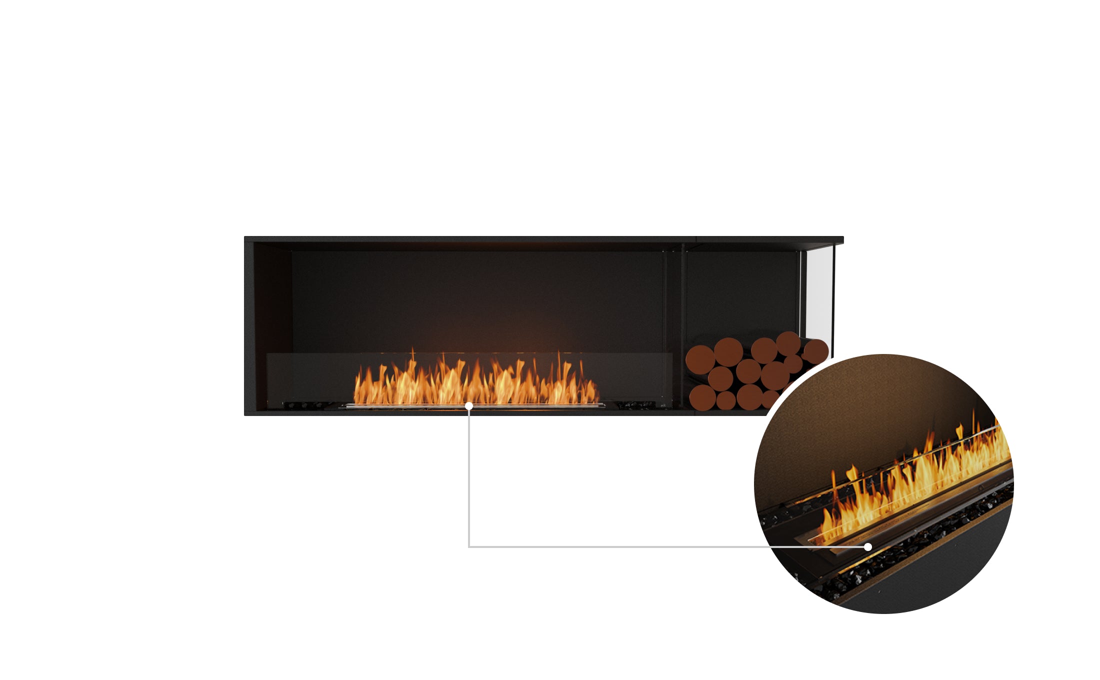EcoSmart Fire Flex 68RC.BXR Right Corner Fireplace Insert