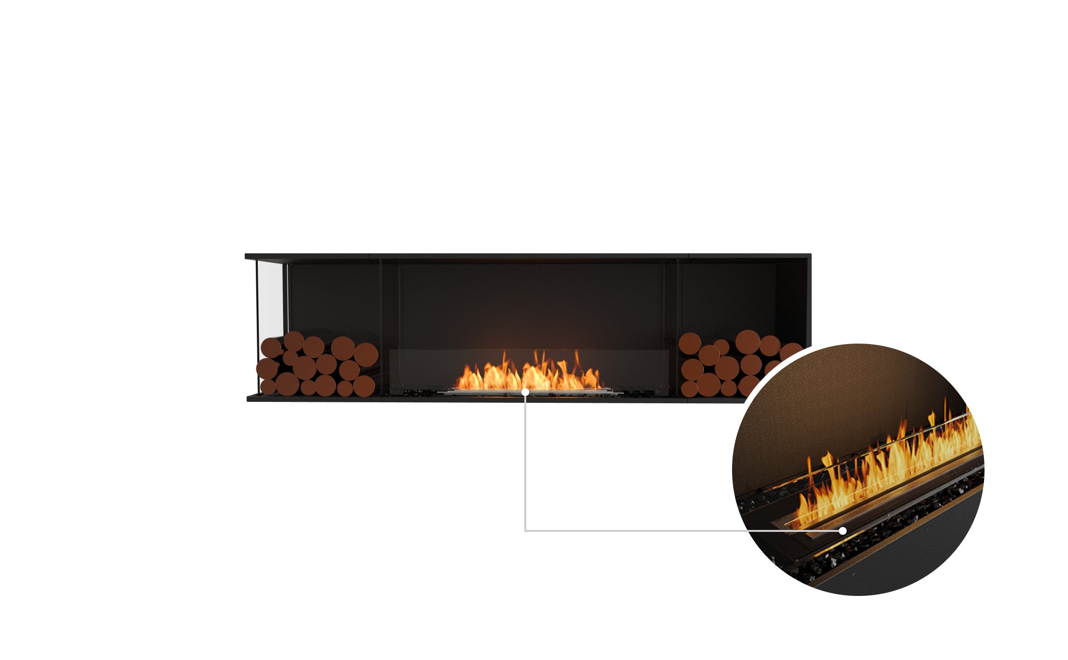 EcoSmart Fire Flex 78LC.BX2 Left Corner Fireplace Insert