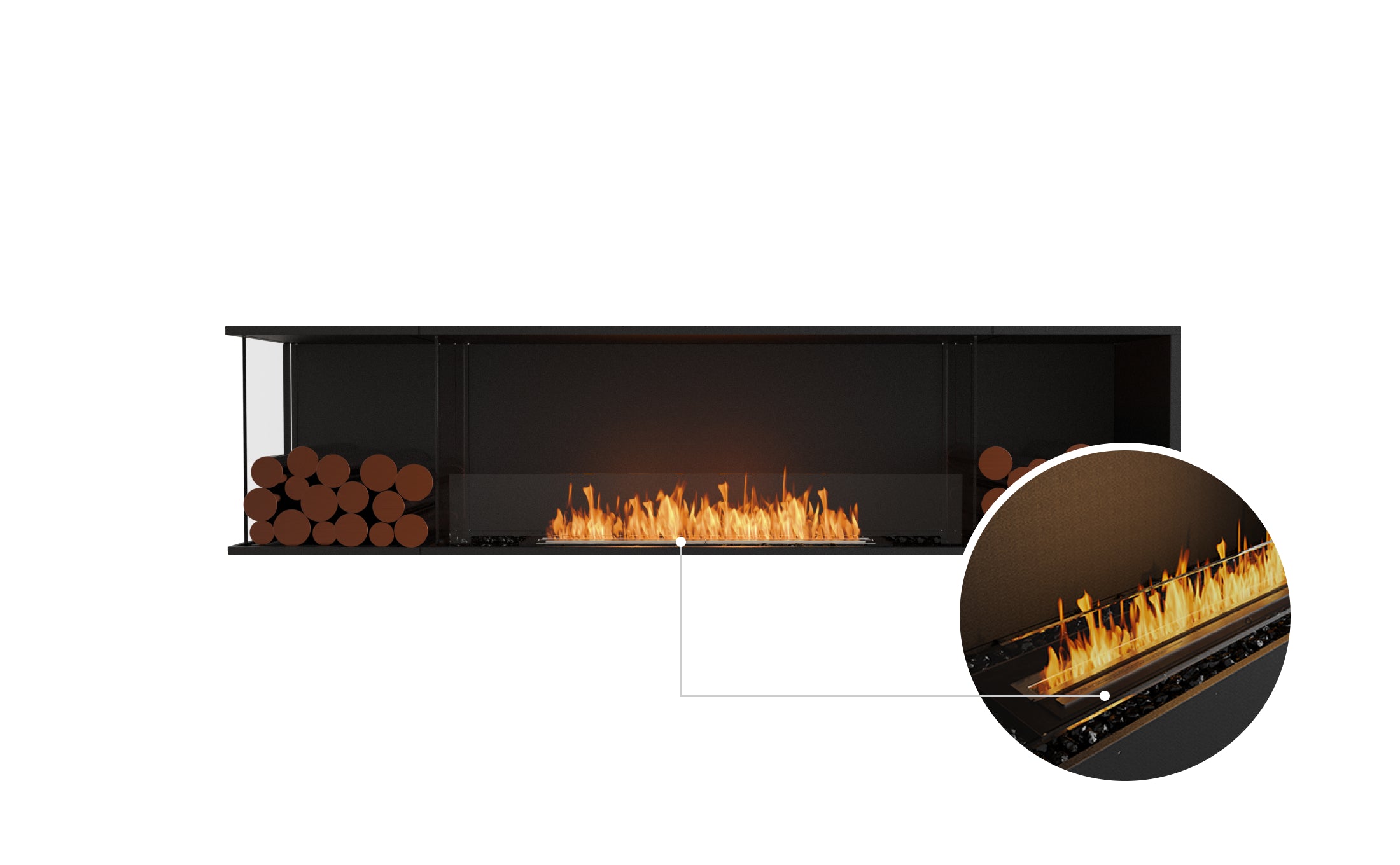 EcoSmart Fire Flex 86LC.BX2 Left Corner Fireplace Insert