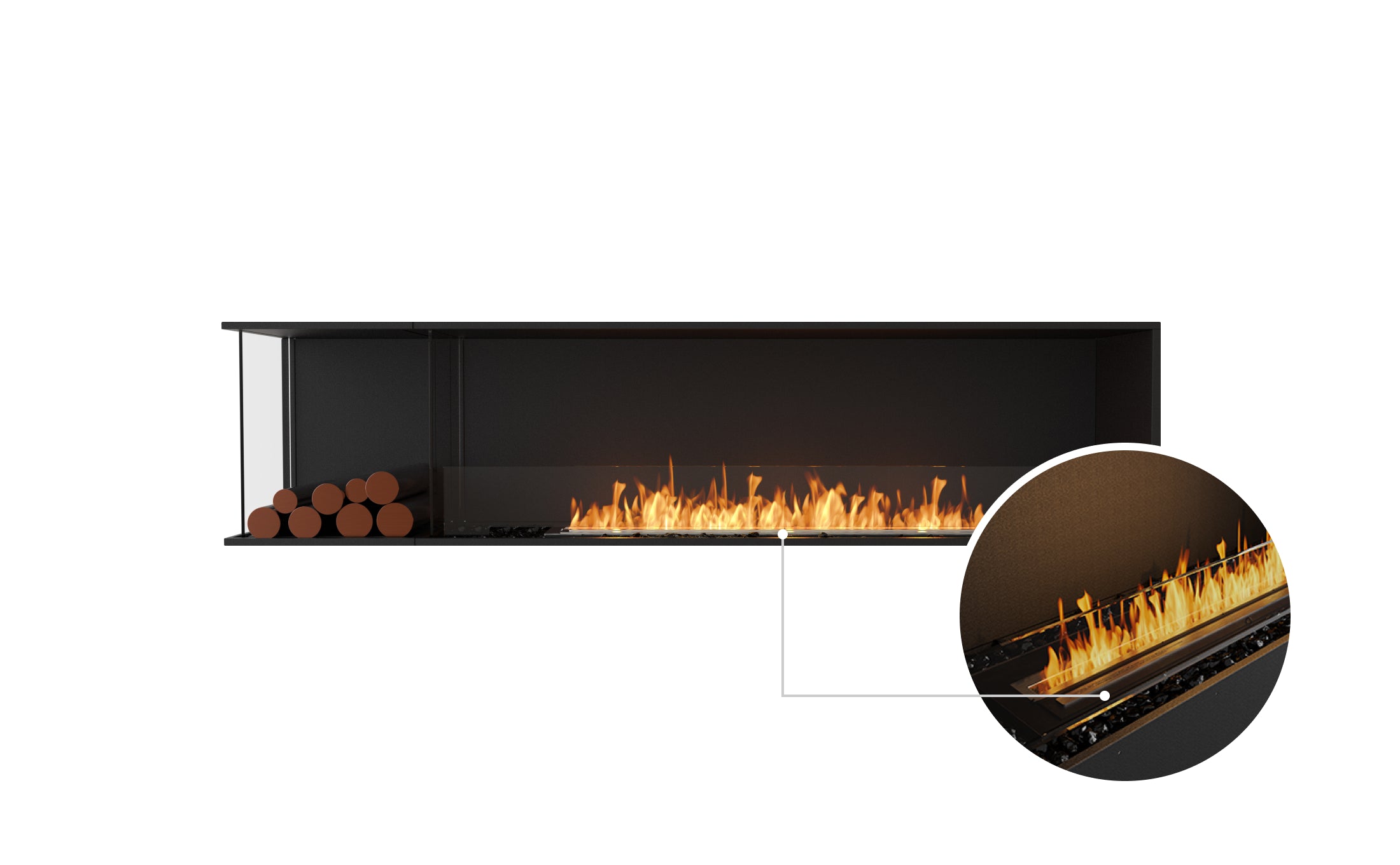 EcoSmart Fire Flex 86LC.BXL Left Corner Fireplace Insert