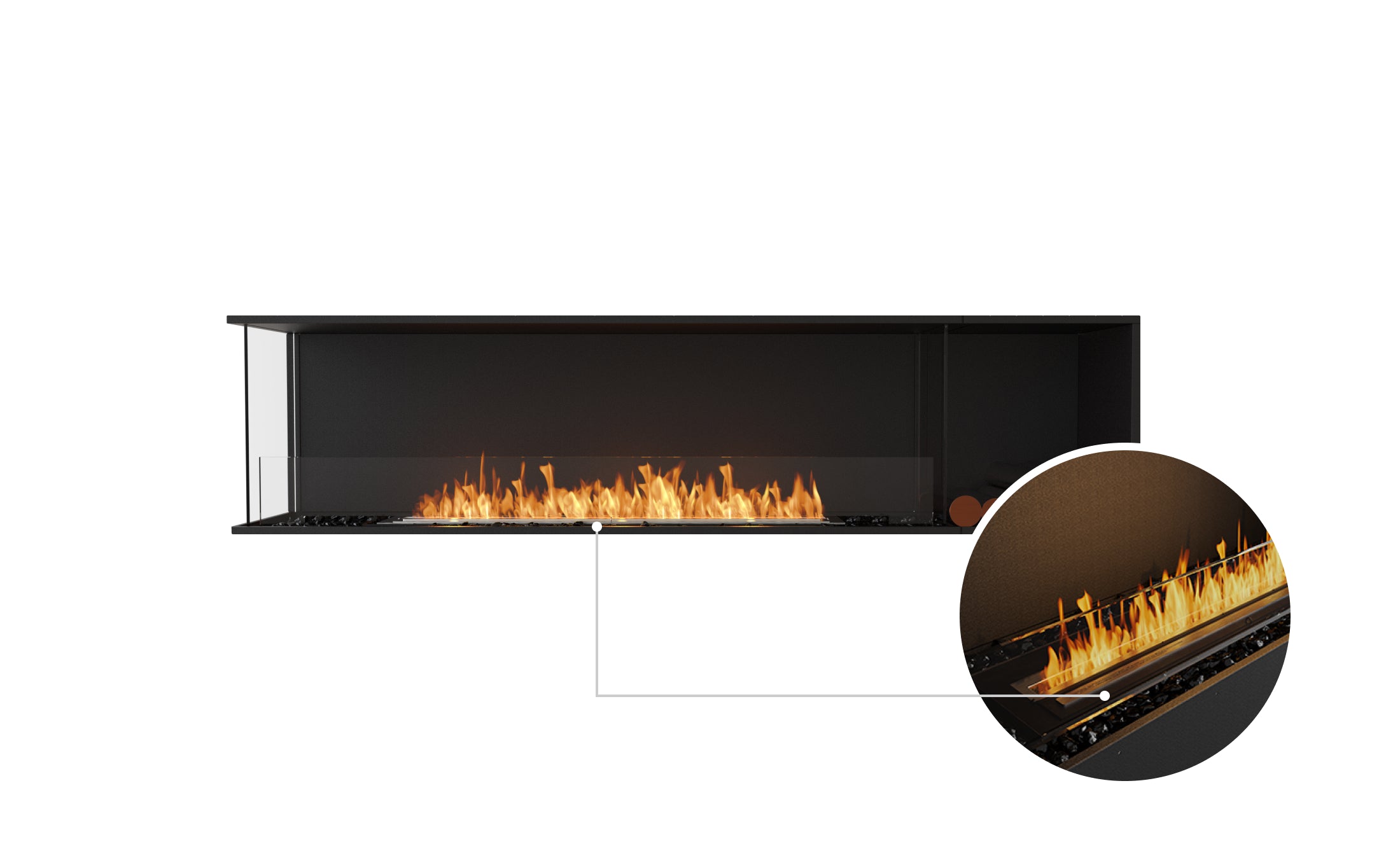 EcoSmart Fire Flex 86LC.BXR Left Corner Fireplace Insert