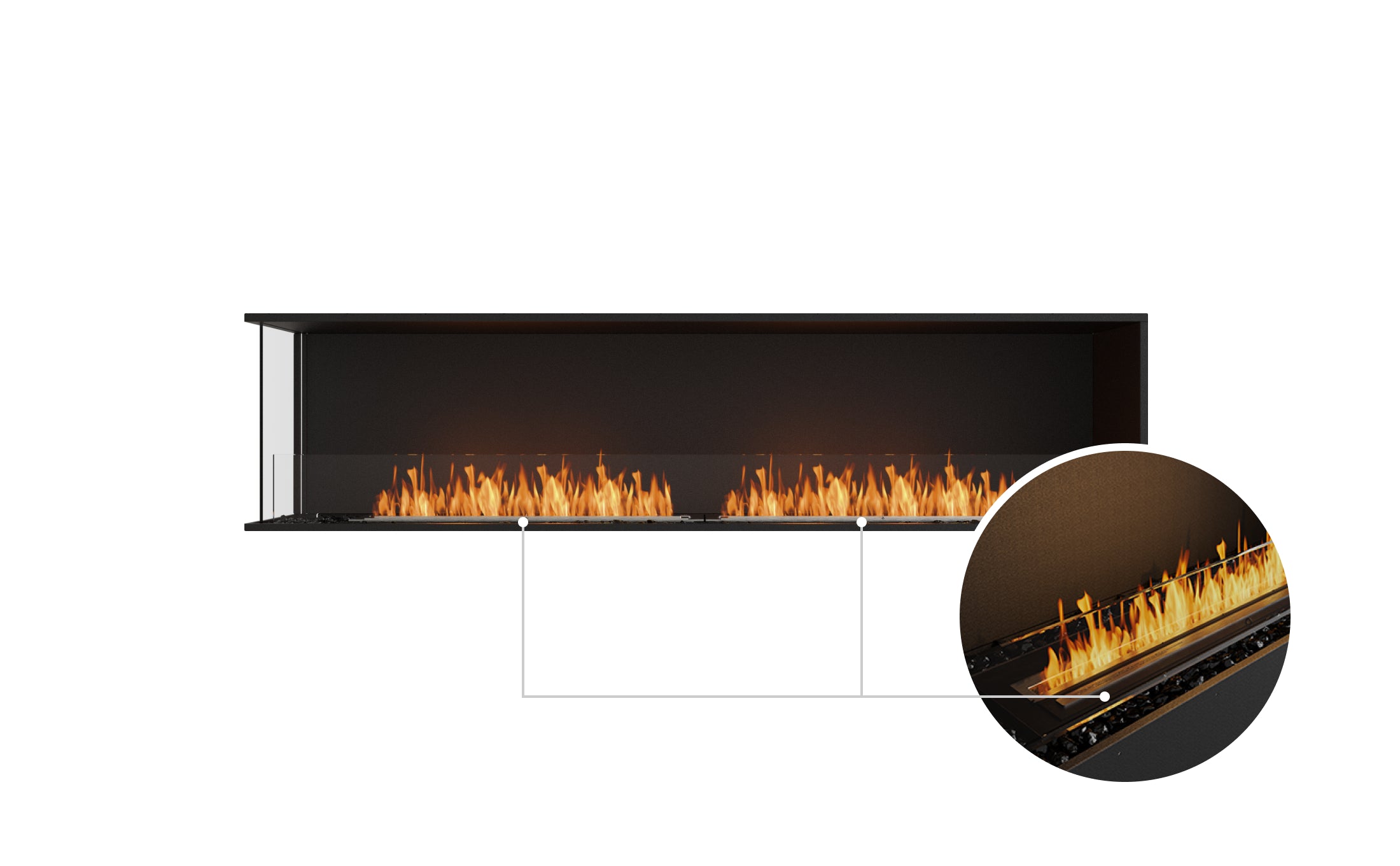 EcoSmart Fire Flex 86LC Left Corner Fireplace Insert