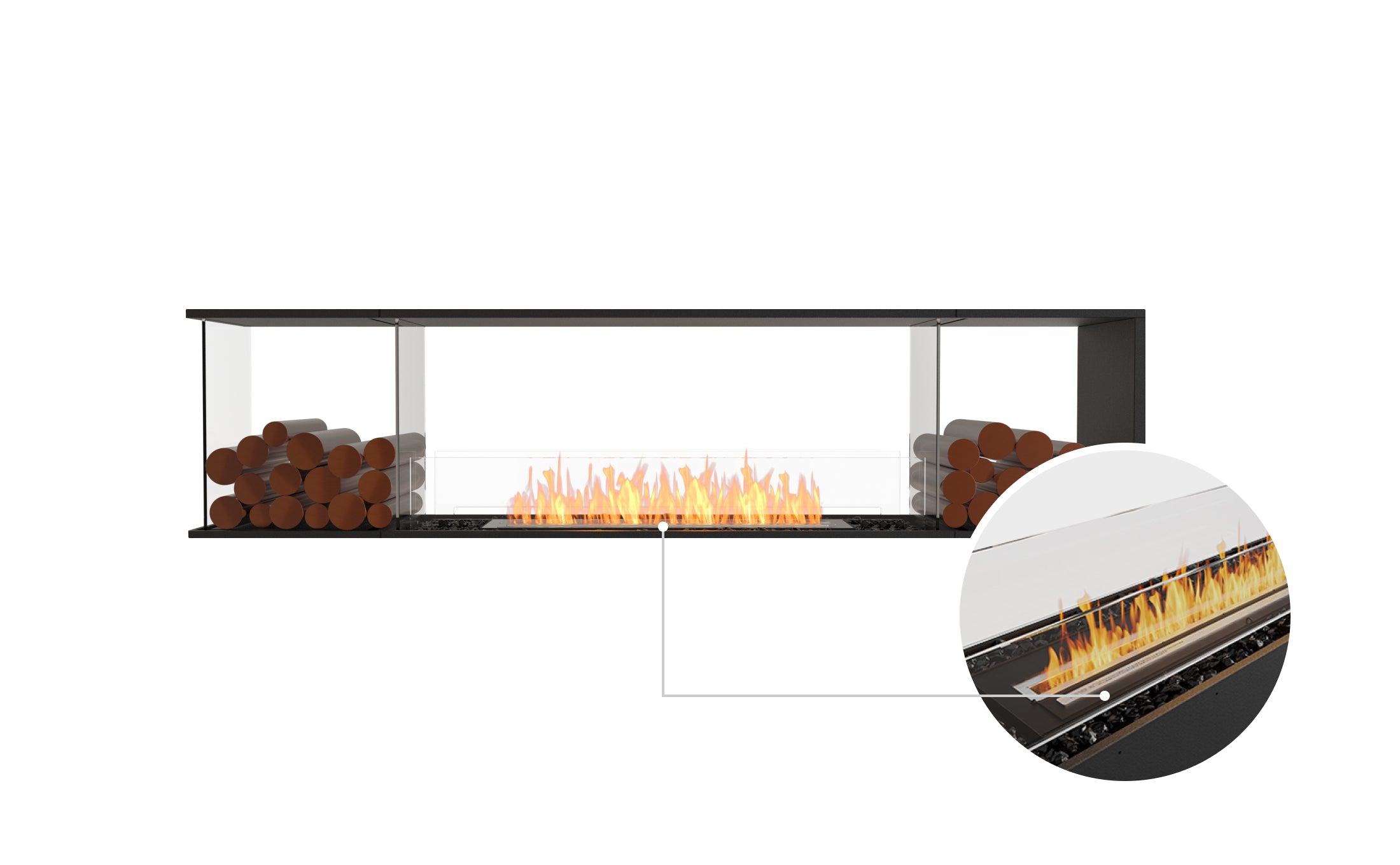 EcoSmart Fire Flex 86PN.BX2 Peninsula Fireplace Insert