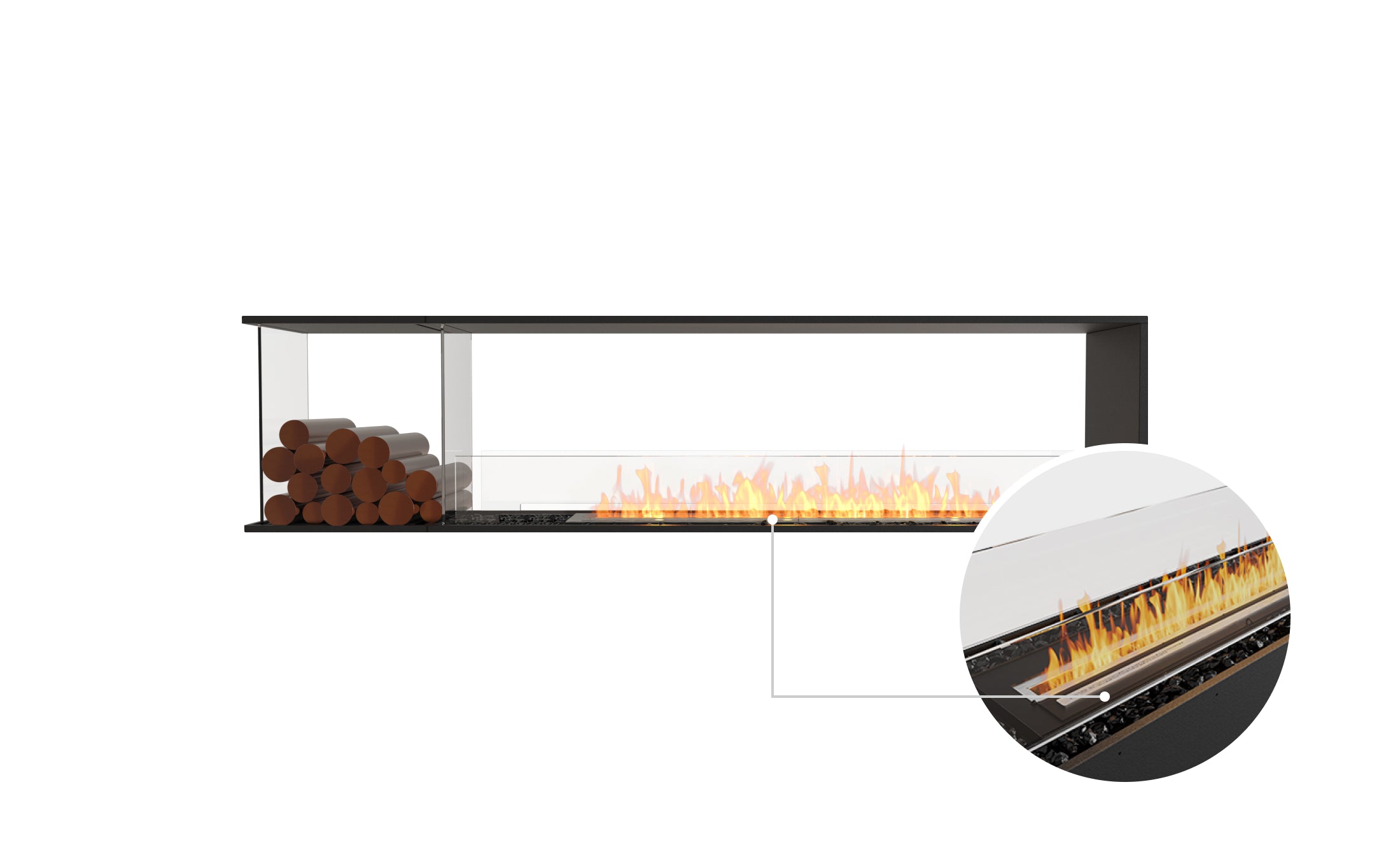 EcoSmart Fire Flex 86PN.BXL Peninsula Fireplace Insert